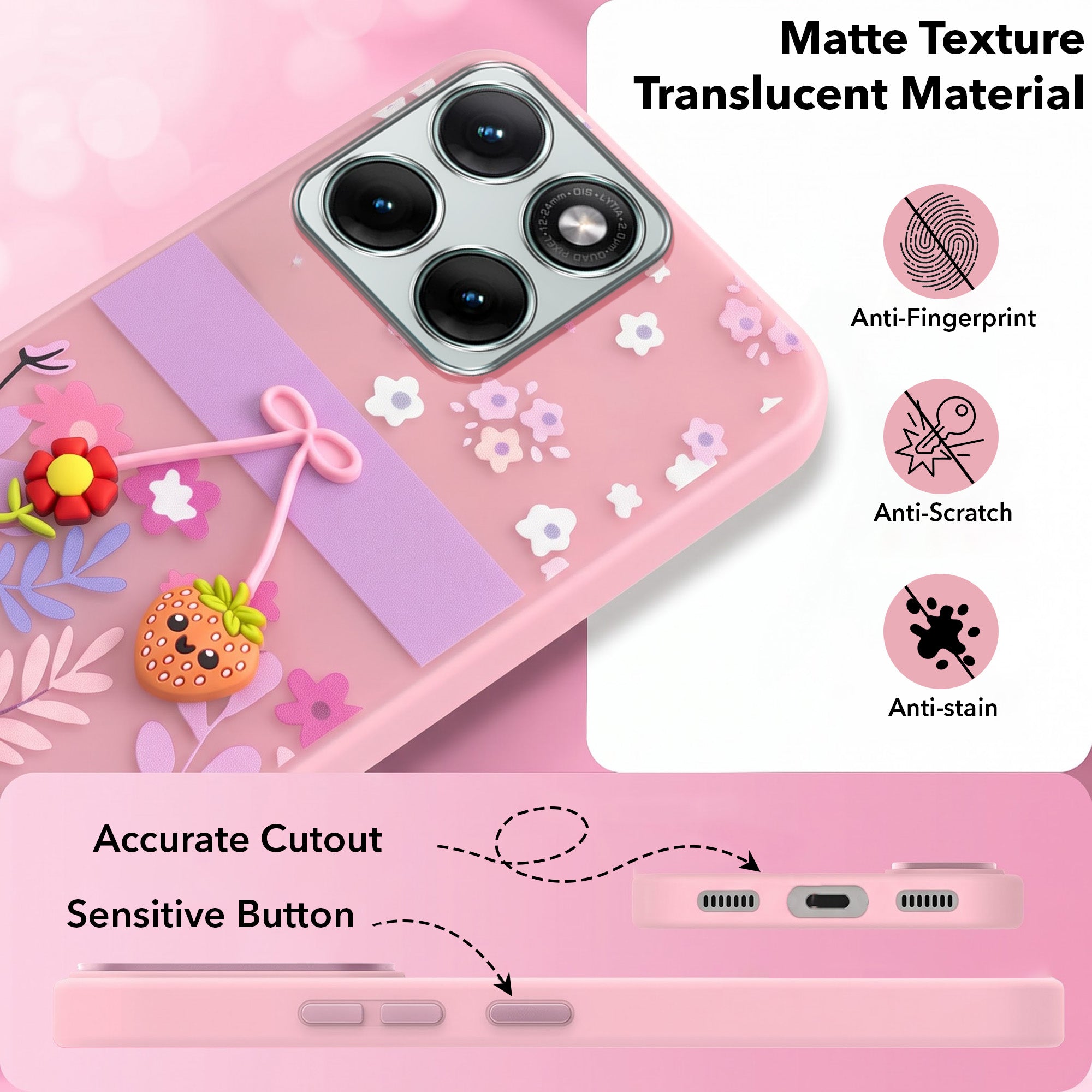 For Motorola Moto Edge 70 Fusion Back Cover Case (3D Cute Cartoons | Hard Back Side Soft | Matte Premium Finish | HD Printing)