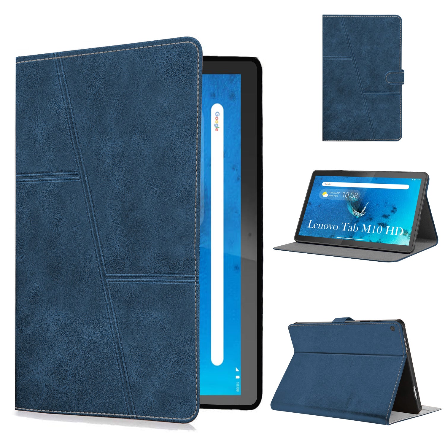 For Flip Cover Folio Case Lenovo Tab M10 HD (TB-X306X) 12 Inch (PU Leather | Multi-Angle Smart Stand | Card Storage Slots | Silicone Back Pouch)