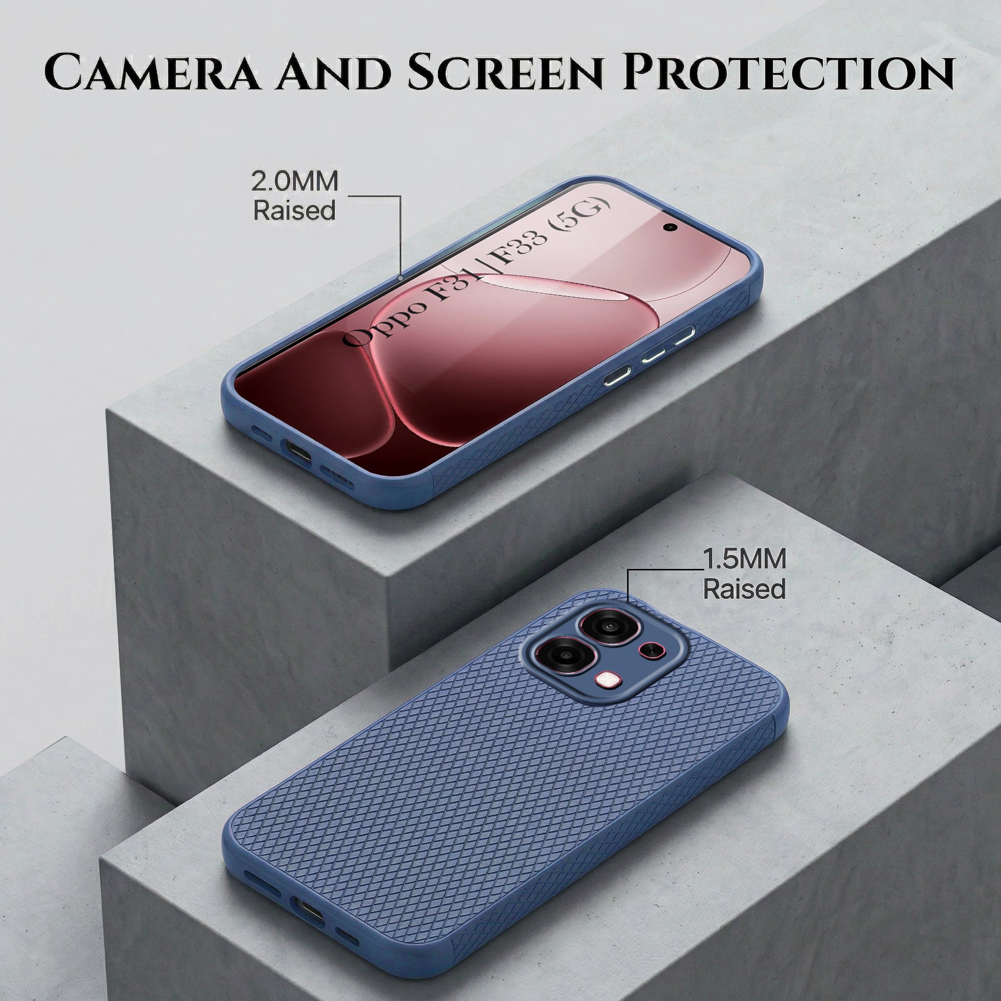 For Oppo F31 5G | Oppo F33 5G Combo with Back Cover and 9H Tempered Glass (Liquid Silicone | Camera Protection | Oleophobic Coating Screen Glass)