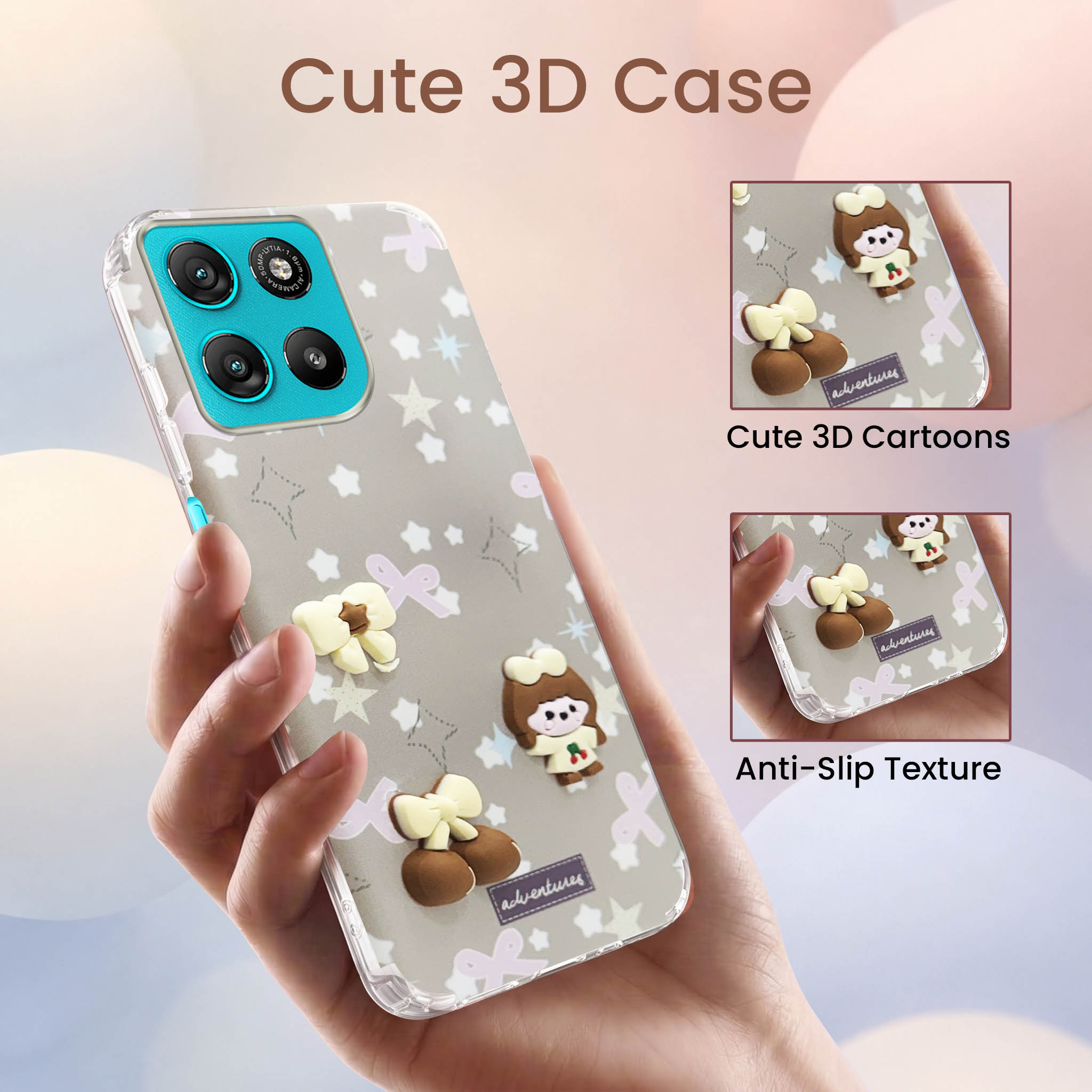 For Motorola Moto G67 Power | G57 Power Back Cover Case (3D Cute Cartoons | Hard Back Side Soft | Matte Premium Finish | HD Printing)