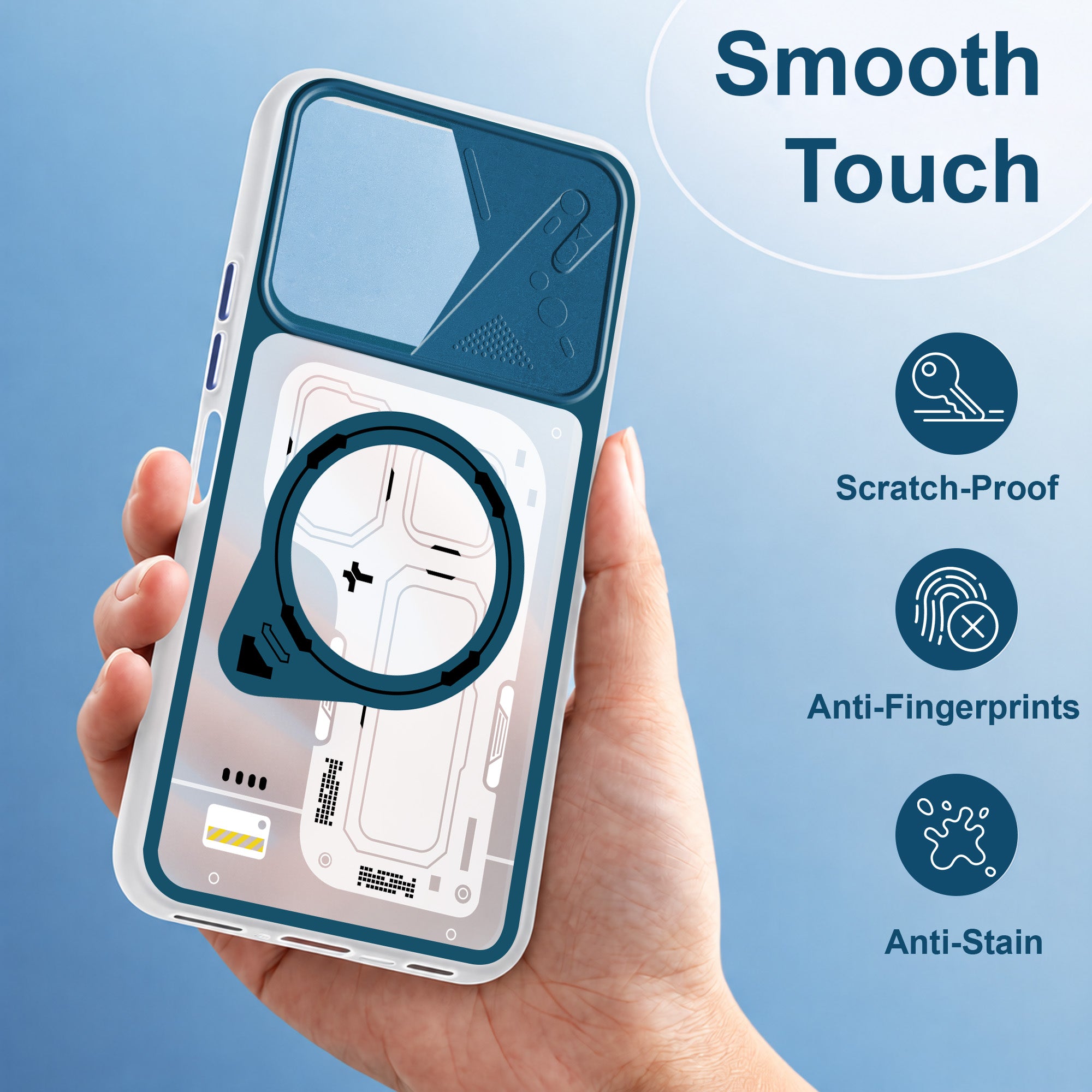 For Samsung Galaxy A15 5G Metallic Back Cover Case (Metallic Camera Protection & Buttons | Translucent Milky Shade | Hard Polycarbonate)