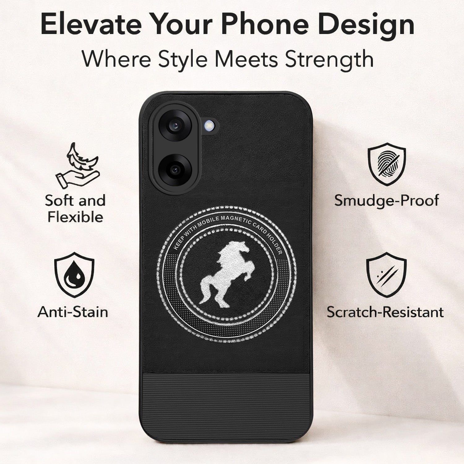 For Oneplus Nord CE 5 Back Cover Case PU Leather Finish (Professional Minimalist Texture | MagSafe Compatile | Camera Protection | Sleek Sober Formal)