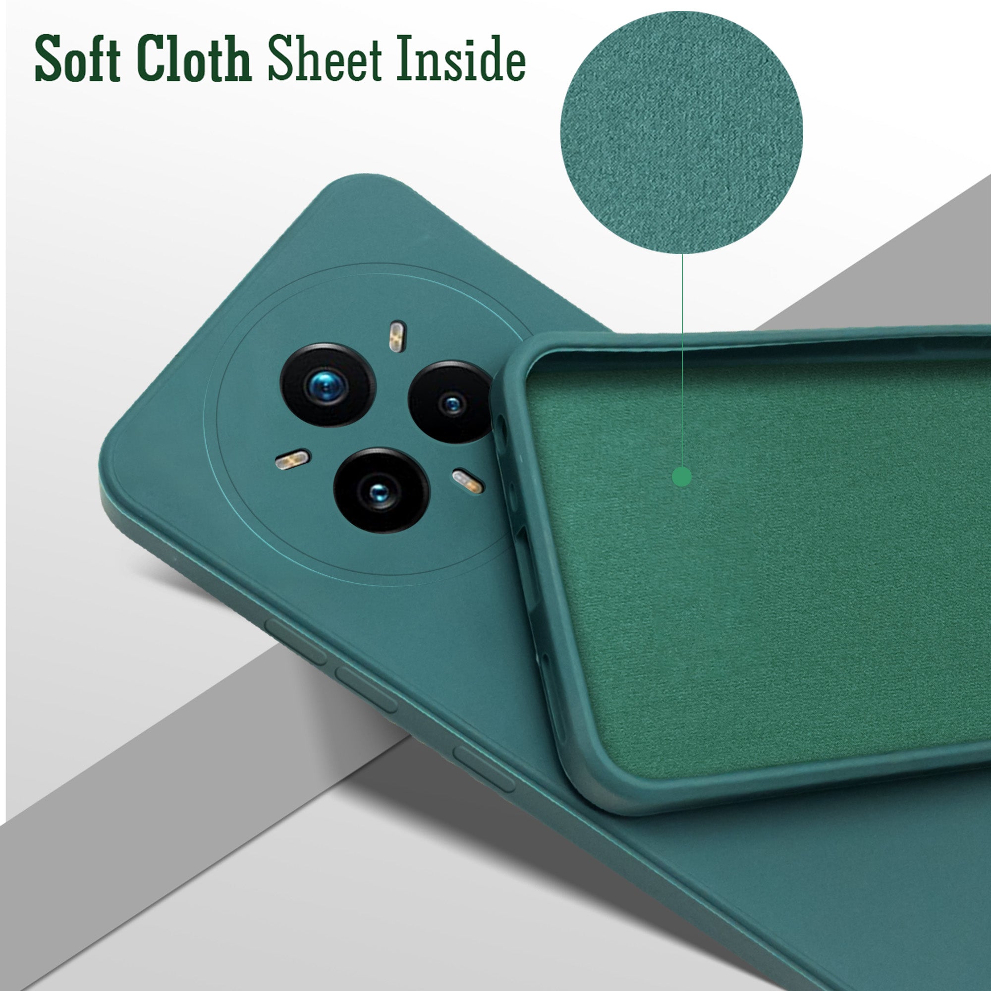For Realme 14 Pro Plus 5G Back Cover Case (Matte Finish Silicone with Inside Fiber cloth)