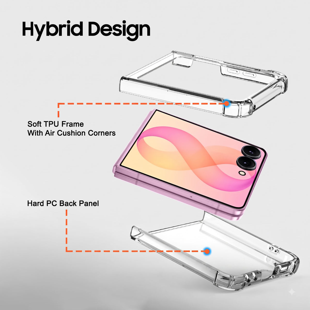 For Samsung Galaxy Z Flip 8 Back Cover (Shockproof Crystal Clear Case |  Drop & Camera Protection | Hard Polycarbonate)