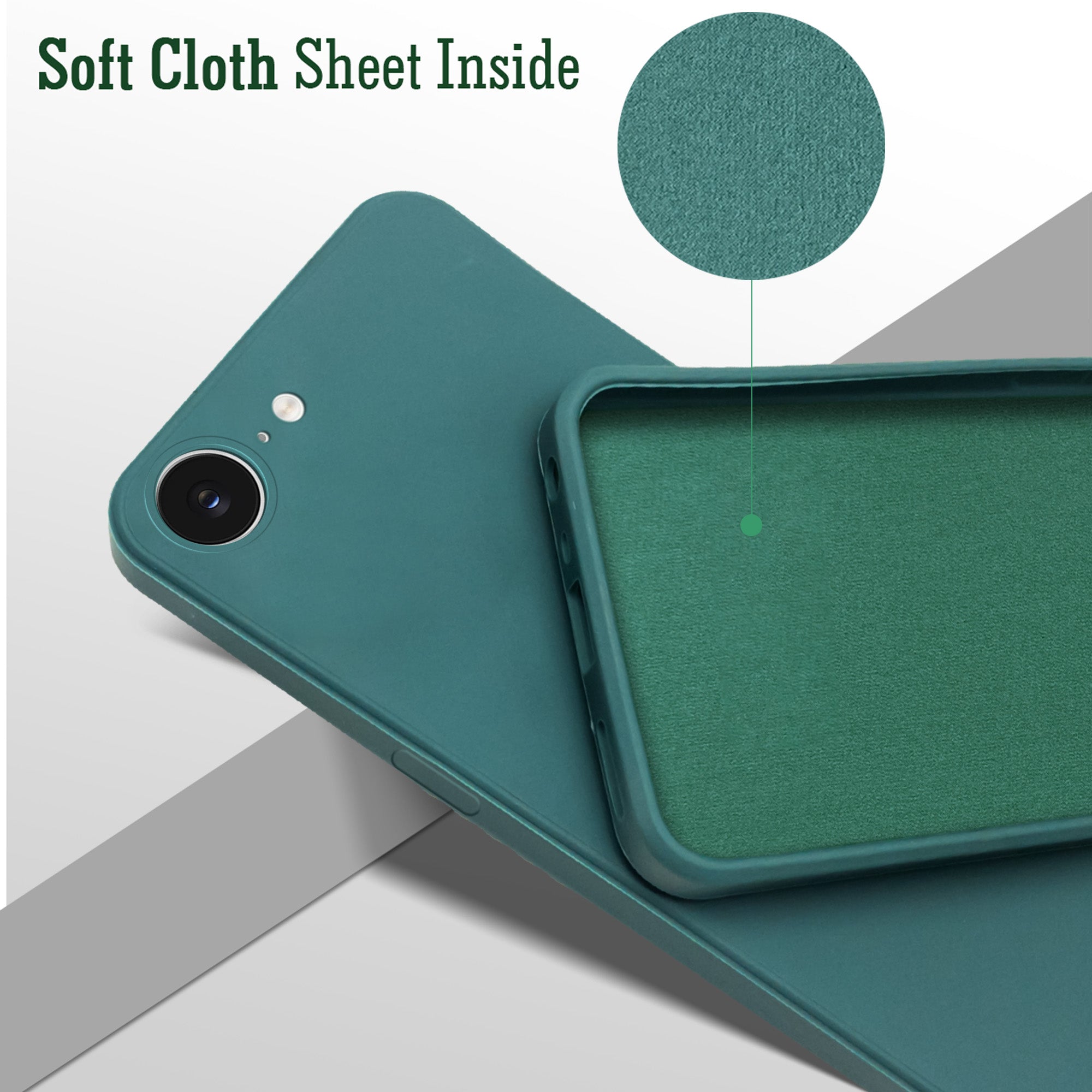 For Apple iPhone 16e | iPhone 17e Back Cover Case (Matte Finish Silicone with Inside Fiber cloth)