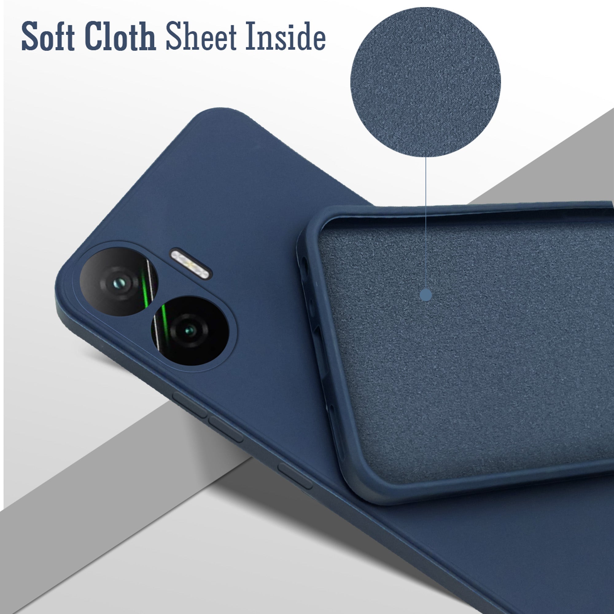 For Xiaomi Poco F7 5G Back Cover Case (Matte Finish Silicone with Inside Fiber cloth)