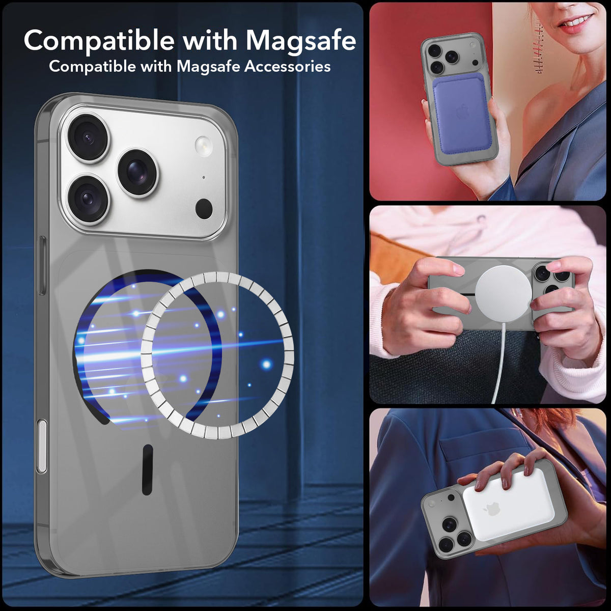 For Apple iPhone 18 Pro Back Cover Case Crystal Anti Yellow (MagSafe Wireless Charging Support |Camera Protection Bump)