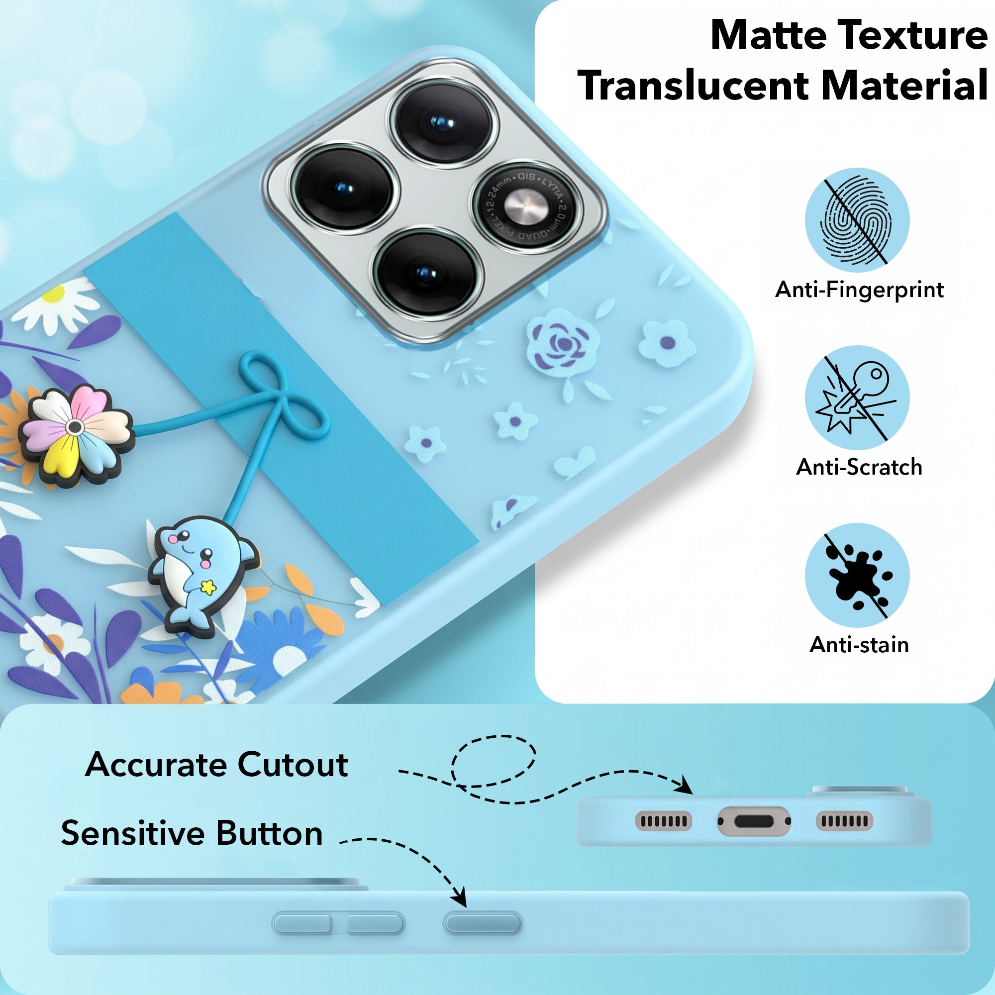 For Motorola Moto Edge 70 Fusion Back Cover Case (3D Cute Cartoons | Hard Back Side Soft | Matte Premium Finish | HD Printing)