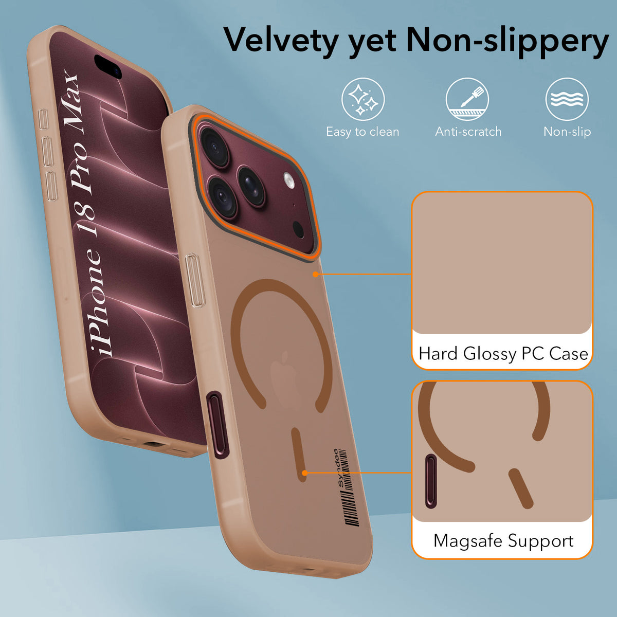 For Apple iPhone 18 Pro Max Back Cover Case (Soft Touch | Camera Bump Protection | MagSafe Compatible | Matte Finish)