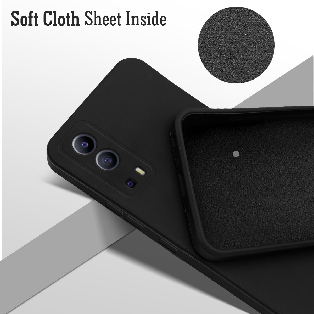 For Vivo iQOO Z3 5G  Back Cover Case ( Matte Finish Silicone with Inside Fiber cloth)