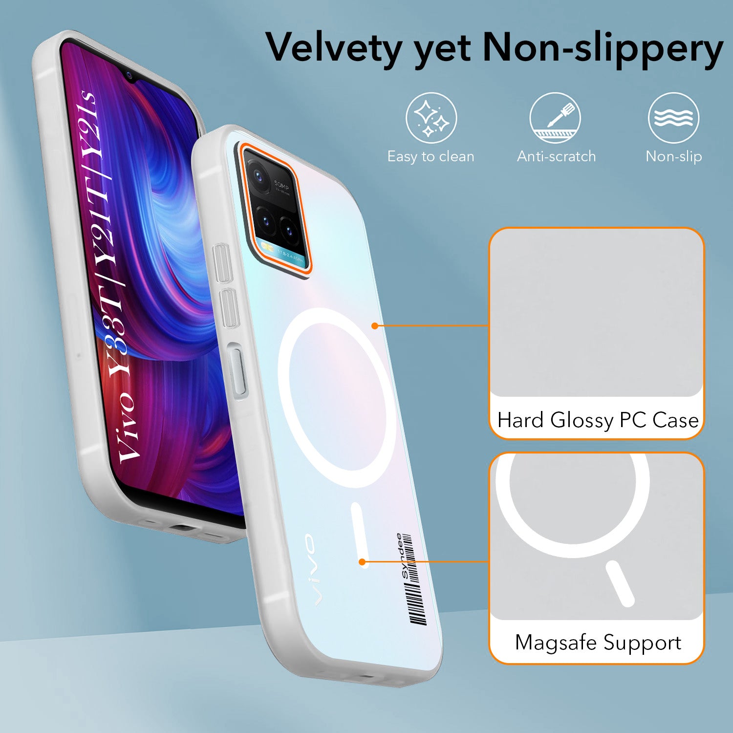 For Vivo Y33T | Vivo Y21T | Vivo Y21s Back Cover Case (Soft Touch | Camera Bump Protection | MagSafe Compatible | Matte Finish)