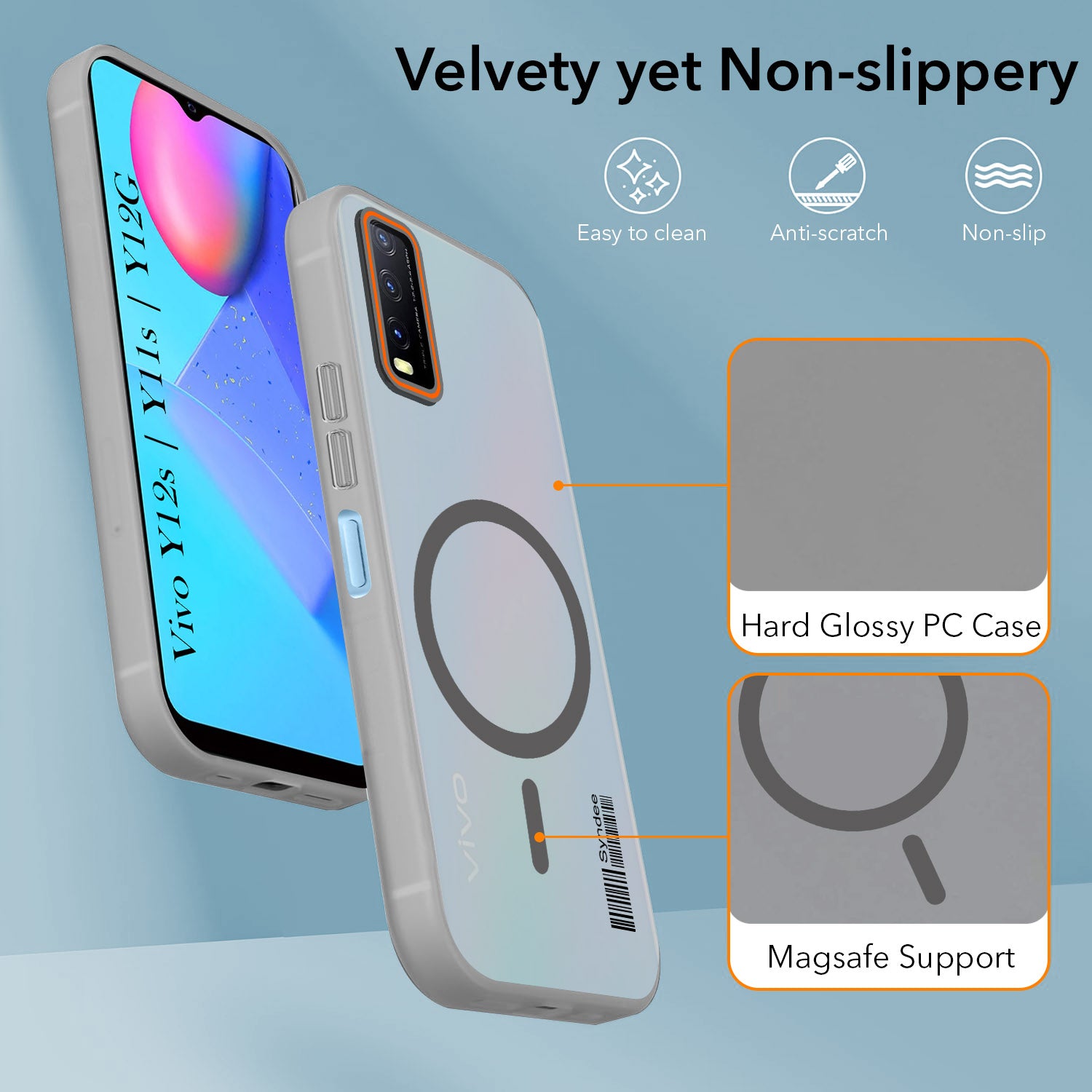 For Vivo Y12s | Y11s | Y12G Back Cover Case (Soft Touch | Camera Bump Protection | MagSafe Compatible | Matte Finish)