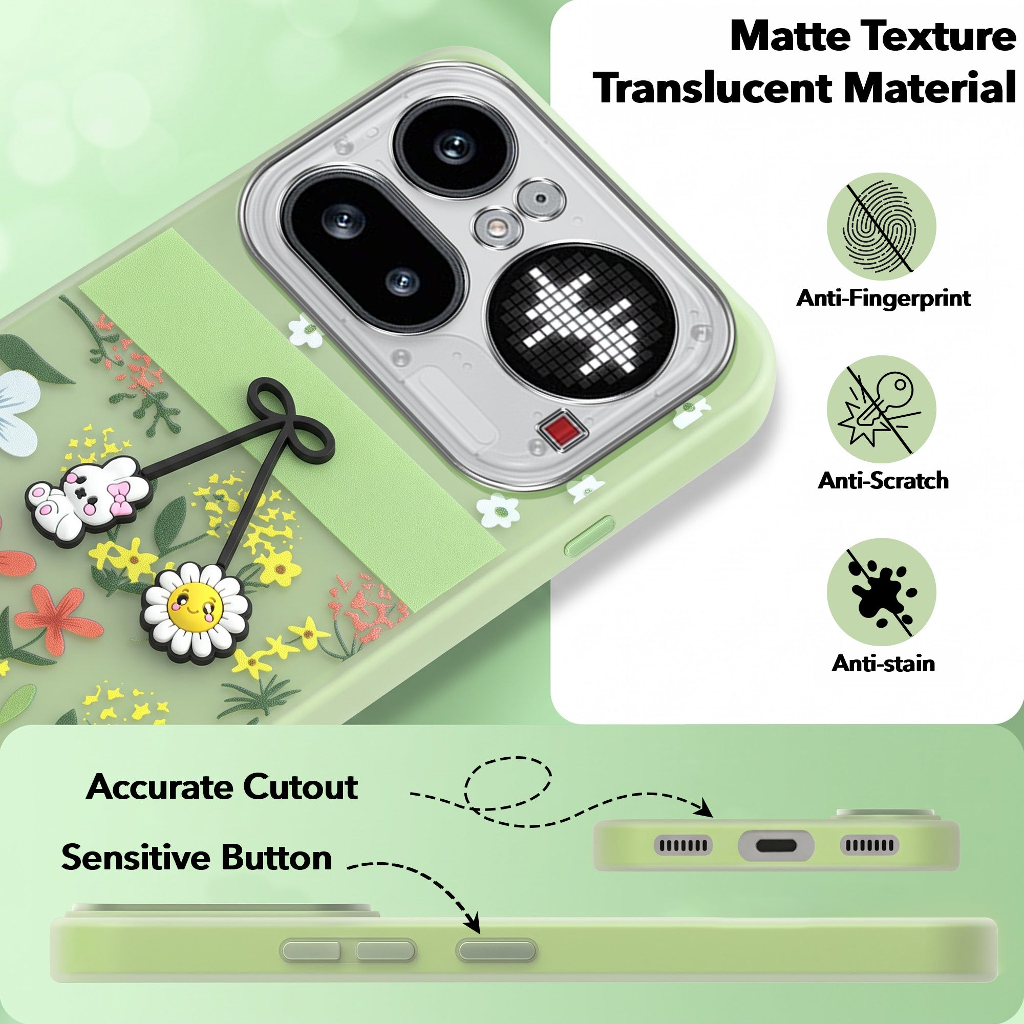 For Nothing Phone 4A Pro 5G Back Cover Case (3D Cute Cartoons | Hard Back Side Soft | Matte Premium Finish | HD Printing)