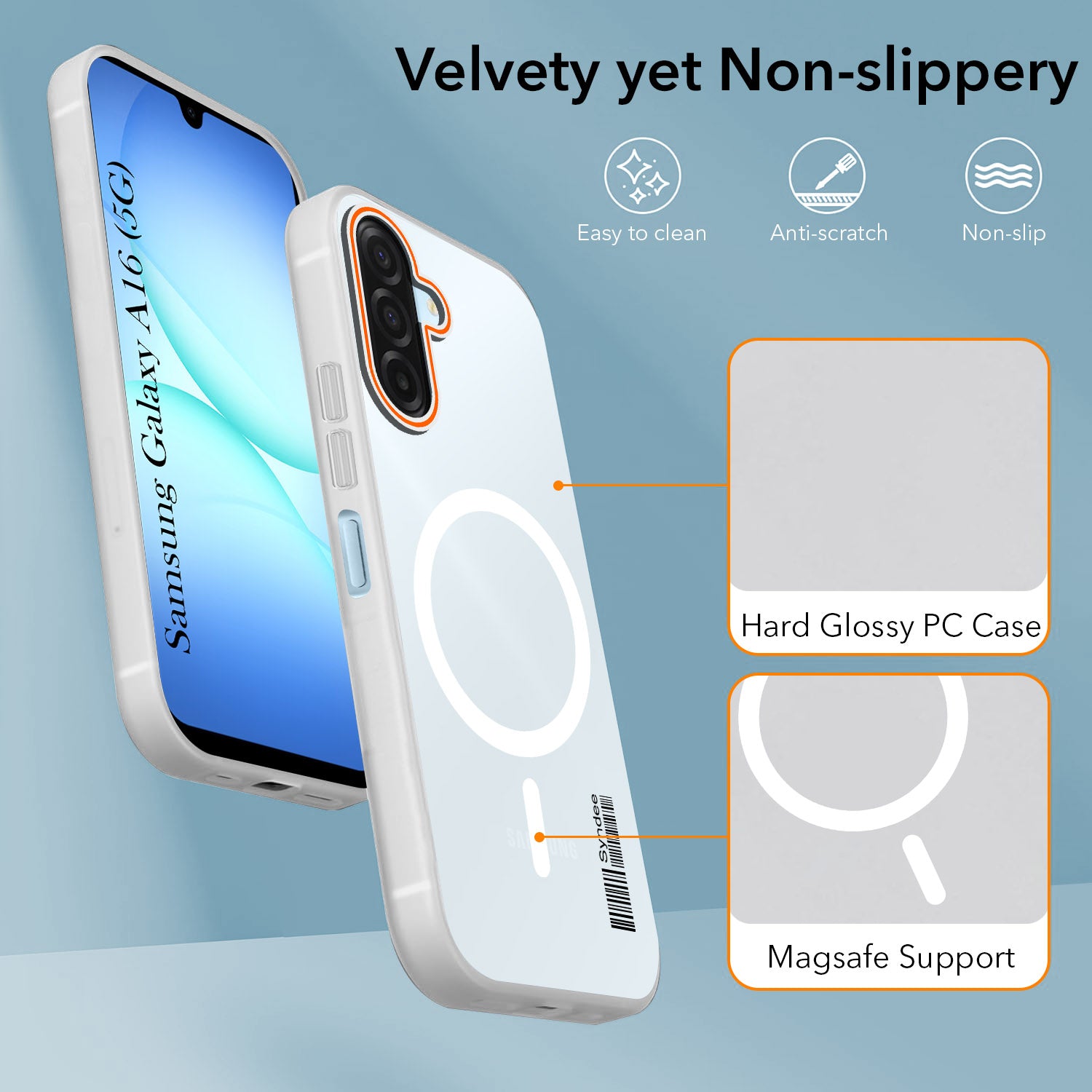 For Samsung Galaxy A16 5G Back Cover Case (Soft Touch | Camera Bump Protection | MagSafe Compatible | Matte Finish)