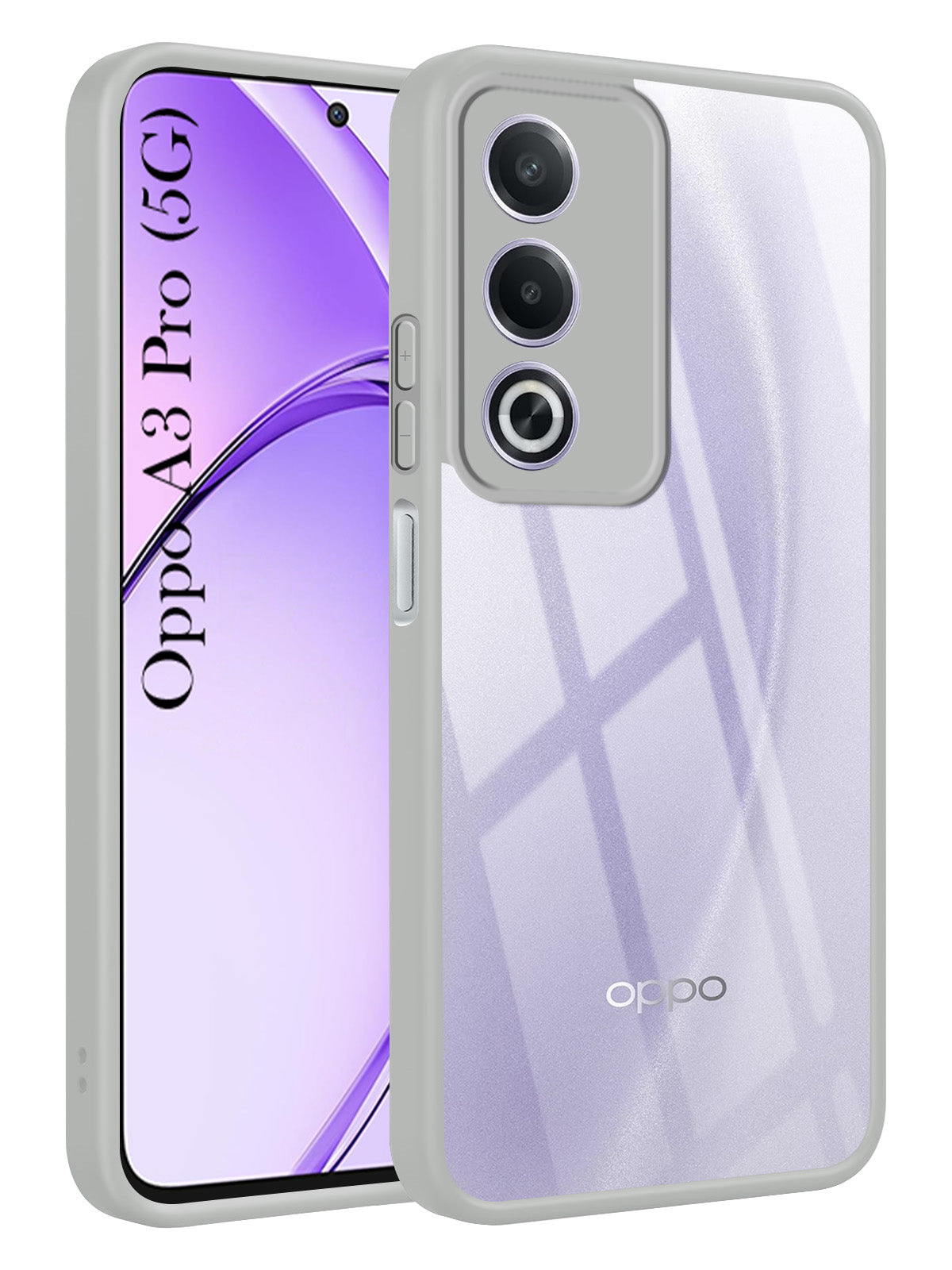 For Oppo A3 Pro 5G Back Cover Case Ultra-Hybrid  (Lifetime Anti Yellow | Anti Scratch | Crystal Clear Shockproof)