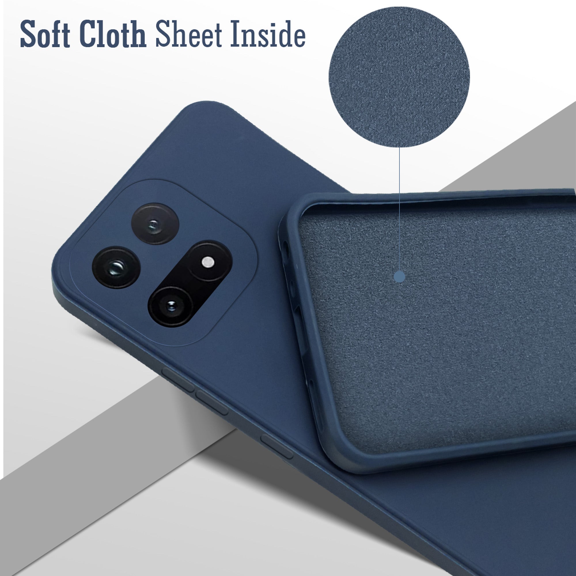 For Vivo iQOO 15 5G Back Cover Case (Matte Finish Silicone with Inside Fiber cloth)