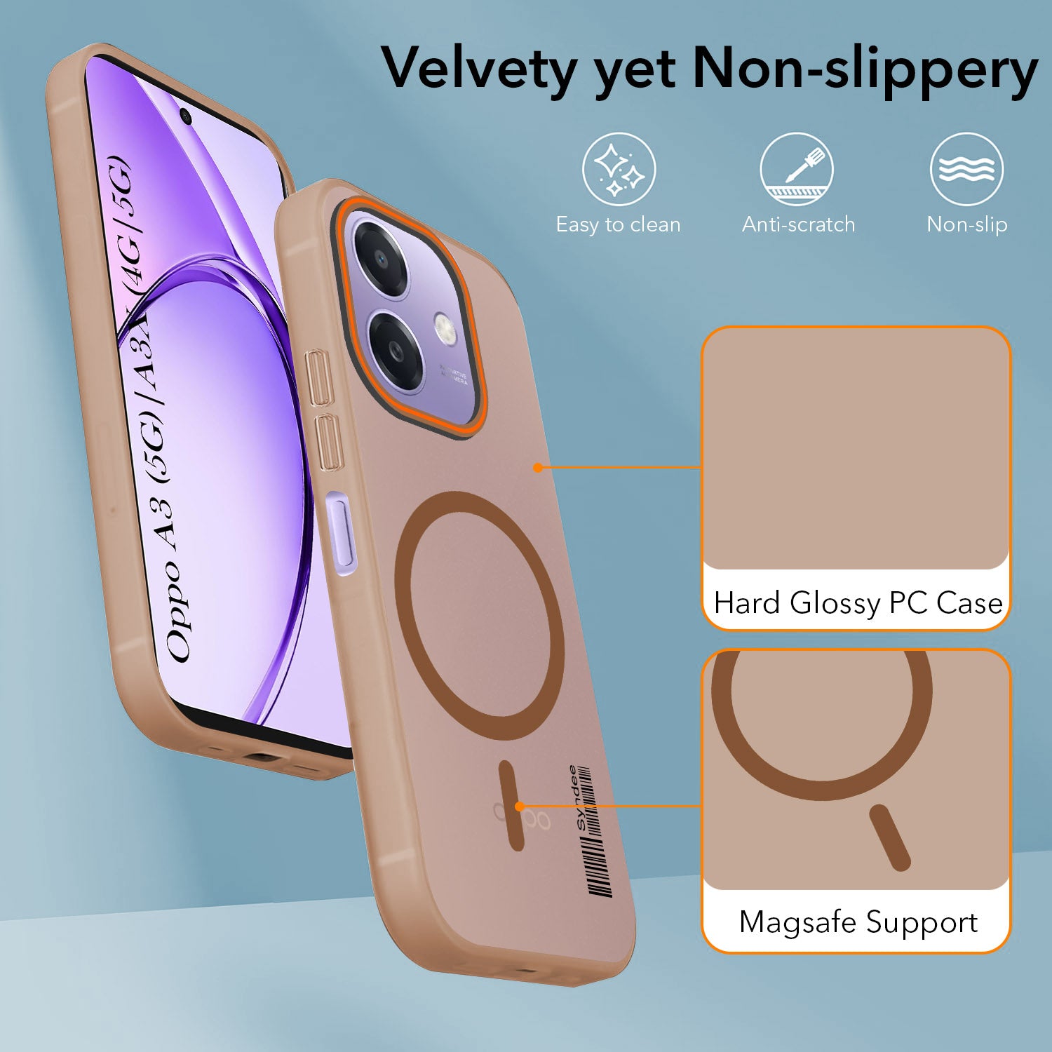 For Oppo A3X (4G/5G) | Oppo A3 5G Back Cover Case (Soft Touch | Camera Bump Protection | MagSafe Compatible | Matte Finish)