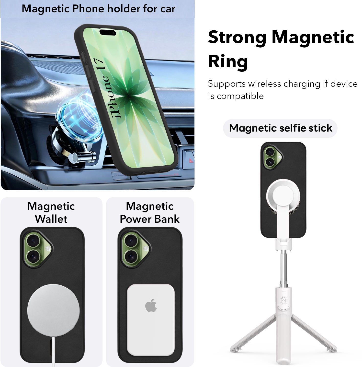For Apple iPhone 17 Back Cover Case Leather Finish (MagSafe Compatible Wireless Charging | Soft Touch | Camera Bump Protection)