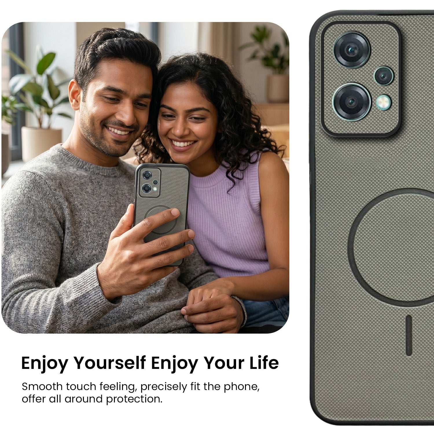 For OnePlus Nord CE 2 Lite 5G Back Cover Case PU Leather (Texture Grip Design | Professional Minimalist | Camera Protection | Soft and Flexible)