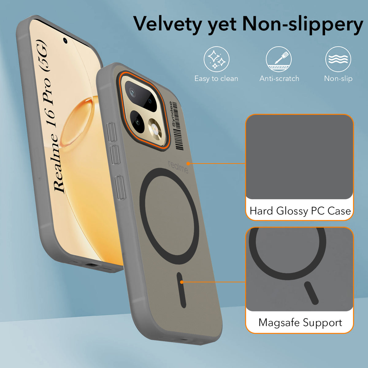 For Realme 16 Pro Back Cover Case (Soft Touch | Camera Bump Protection | MagSafe Compatible | Matte Finish)