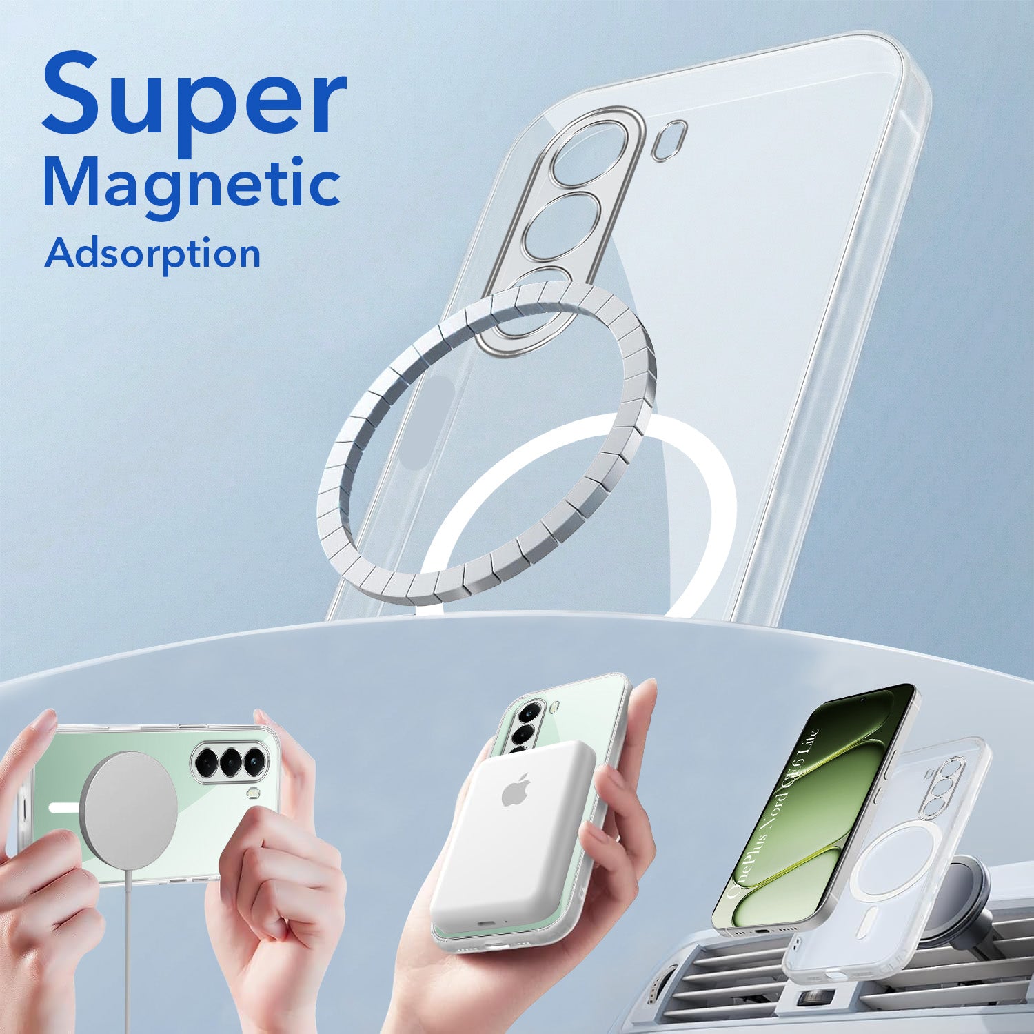 For OnePlus Nord CE 6 Lite Back Cover Case Lifetime Anti-Yellow MagSafe Compatible Clear (Sleek Hard Crystal | Shockproof and Camera Protection)