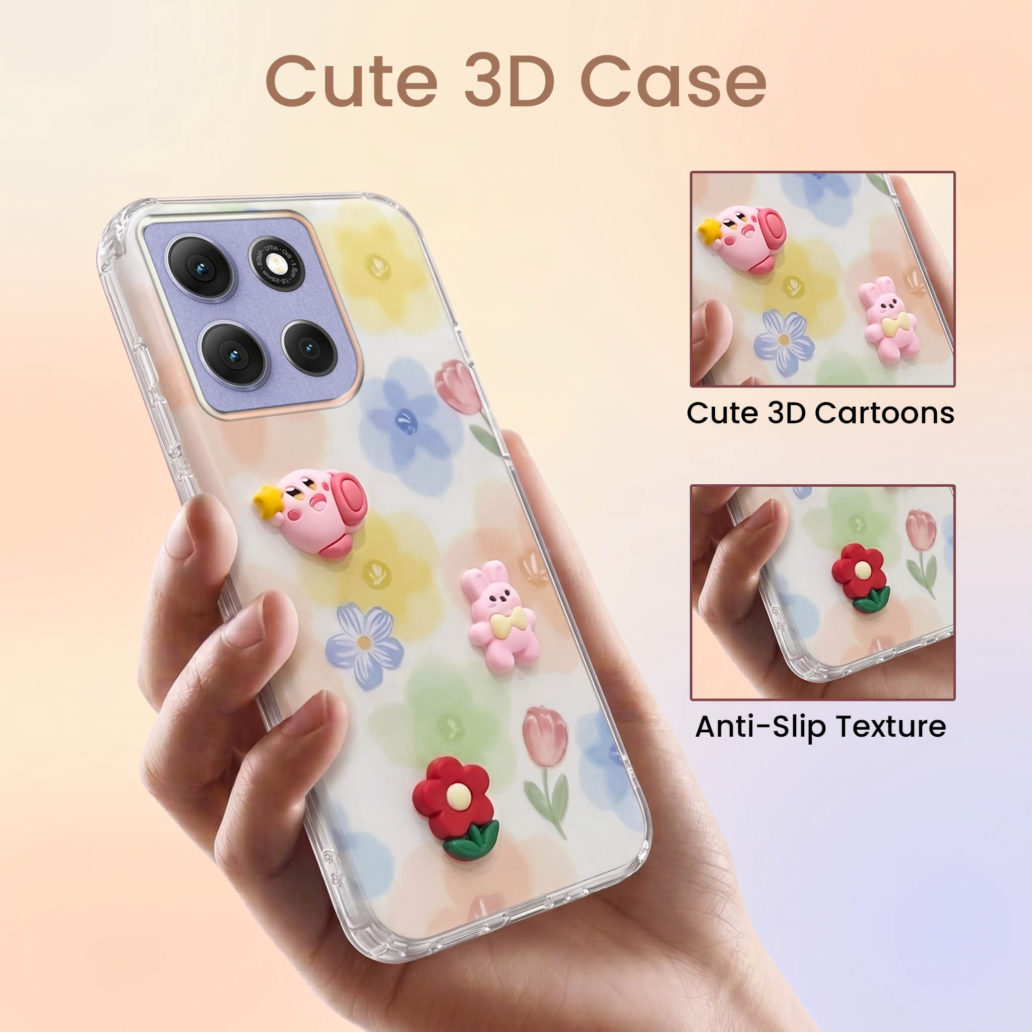 For Motorola Moto G86 Power Back Cover Case (3D Cute Cartoons | Hard Back Side Soft | Matte Premium Finish | HD Printing)