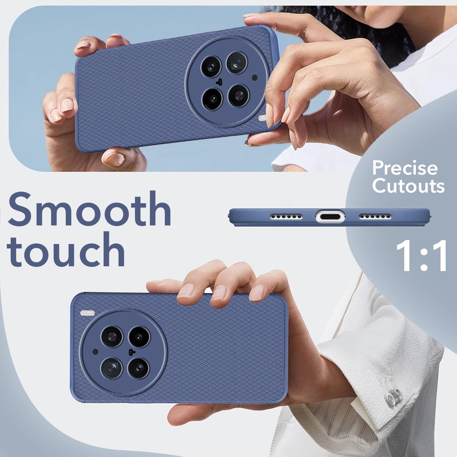 For Vivo X200 Pro 5G  Back Cover Case (Liquid Silicone | Side Grip | Camera Protection)