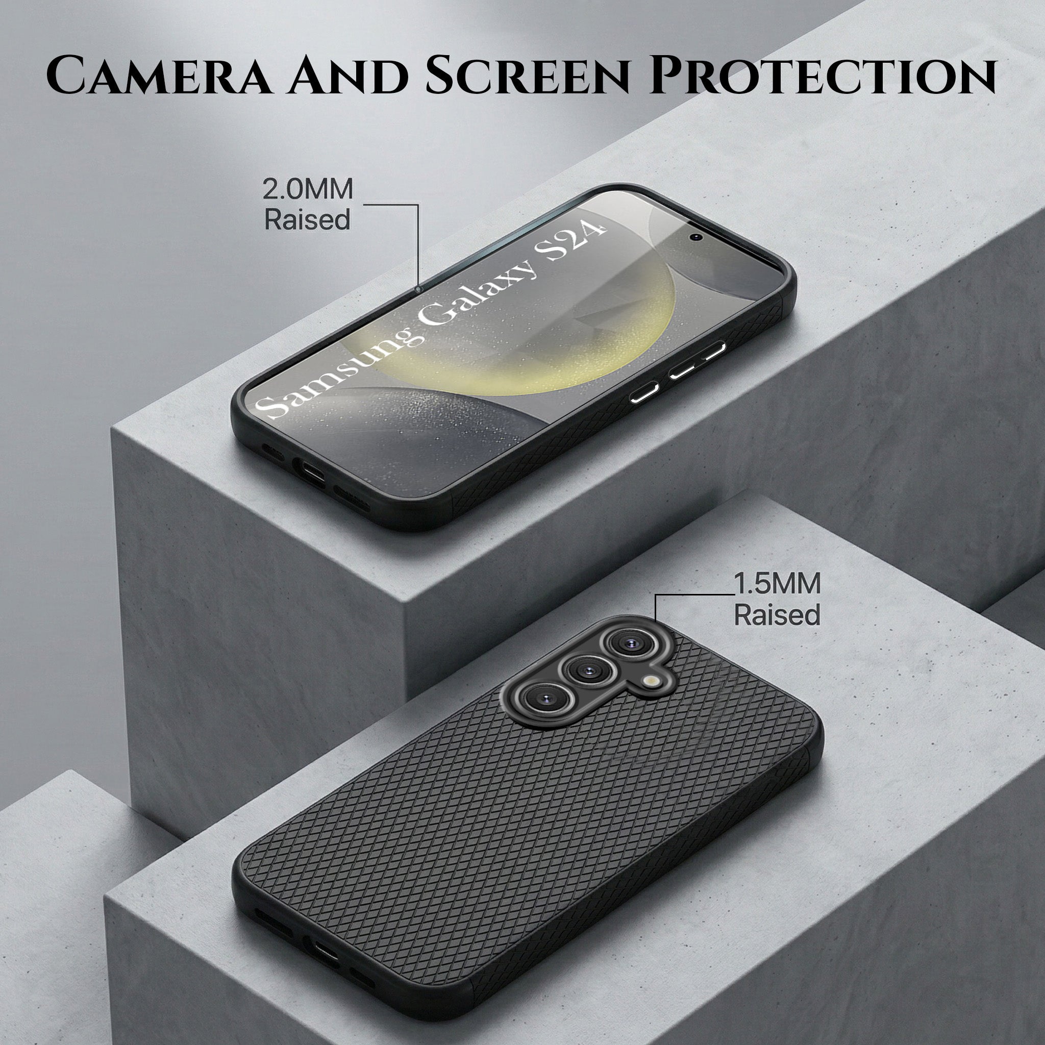 For Samsung Galaxy S24 Combo with Back Cover and 9H Tempered Glass (Liquid Silicone | Camera Protection | Oleophobic Coating Screen Glass)
