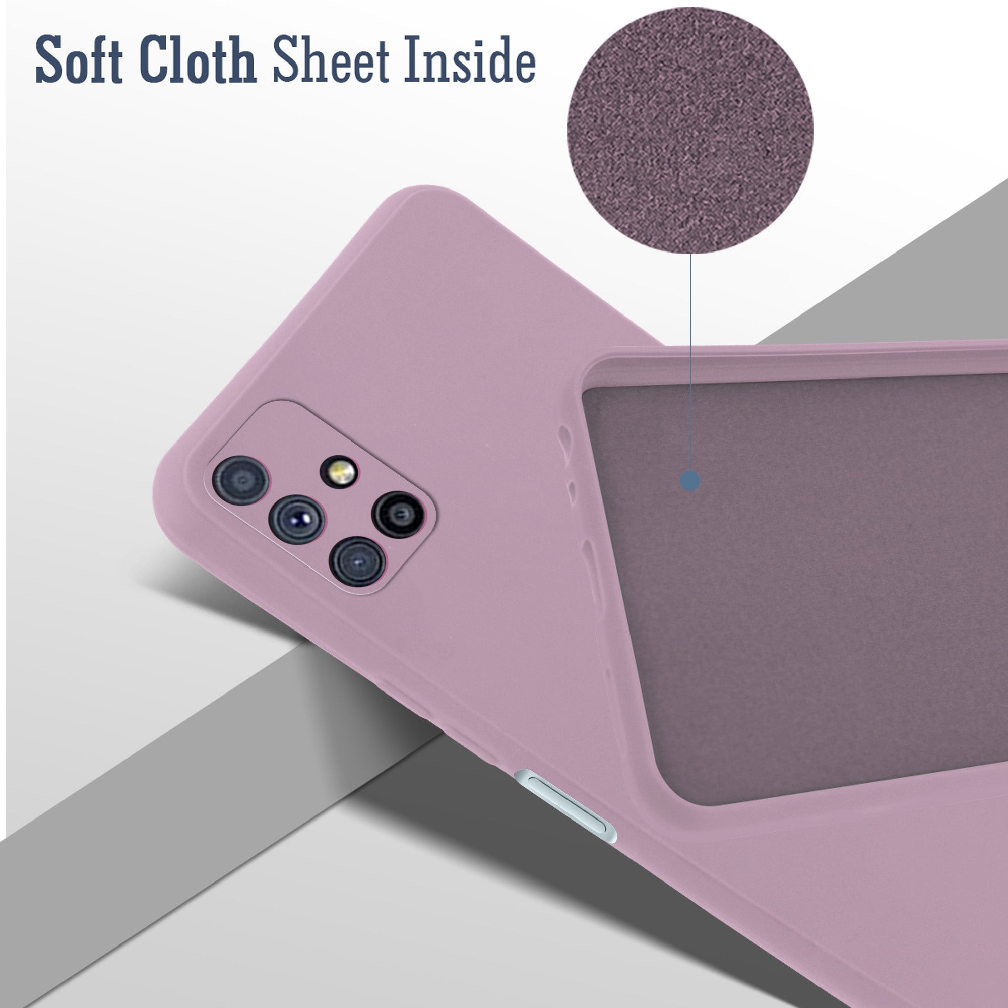 For Samsung Galaxy M51 Back Cover Case (Matte Finish Silicone with Inside Fiber cloth)