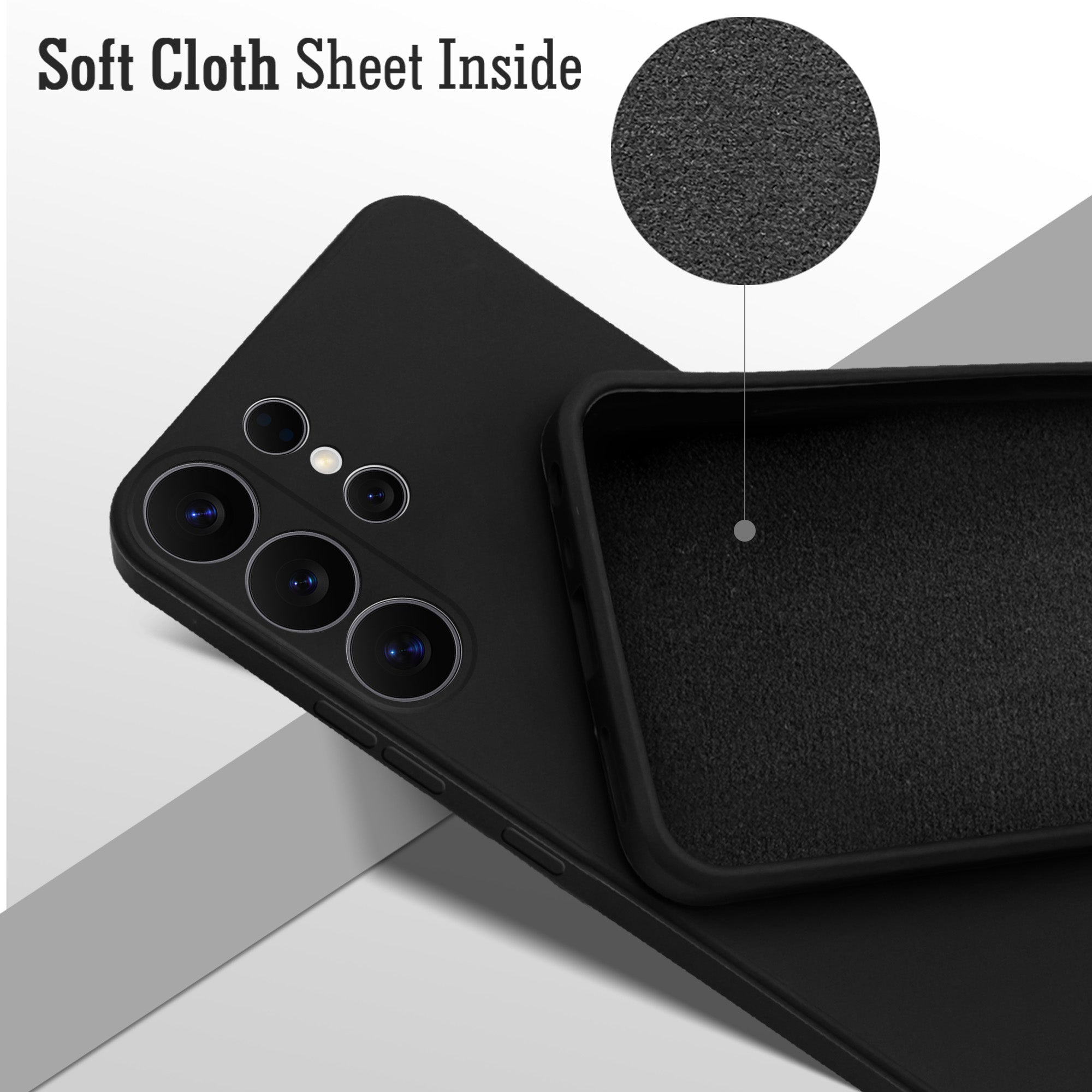 For Samsung Galaxy S26 Ultra Back Cover Case (Matte Finish Silicone with Inside Fiber cloth)