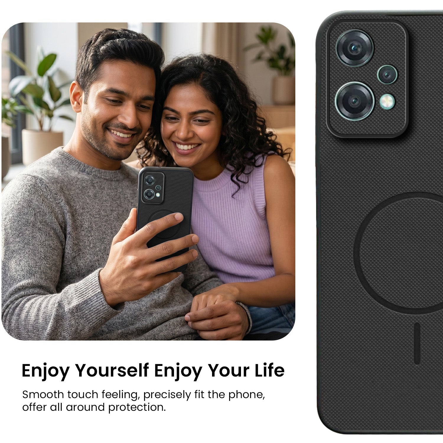 For OnePlus Nord CE 2 Lite 5G Back Cover Case PU Leather (Texture Grip Design | Professional Minimalist | Camera Protection | Soft and Flexible)