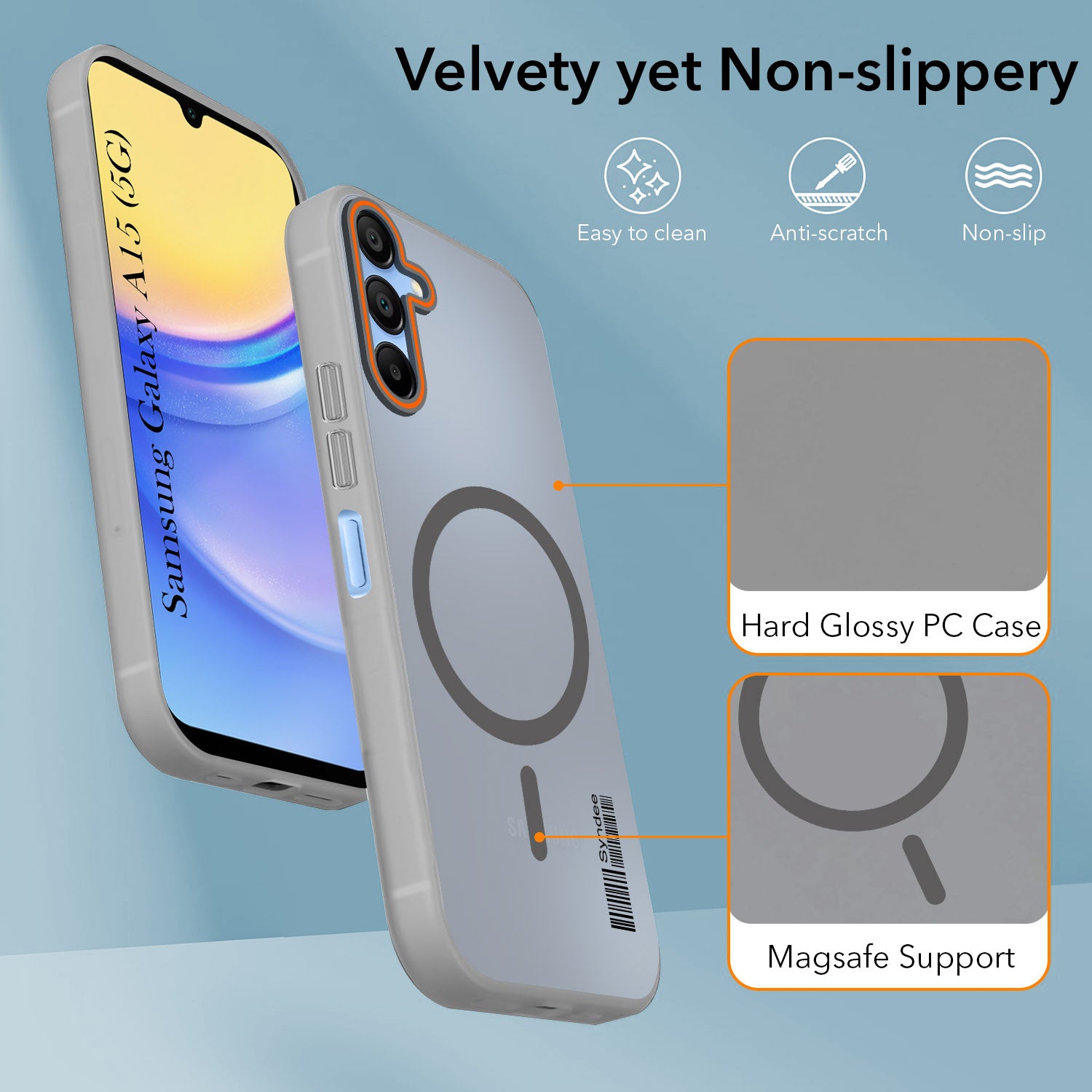 For Samsung Galaxy A15 5G Back Cover Case (Soft Touch | Camera Bump Protection | MagSafe Compatible | Matte Finish)