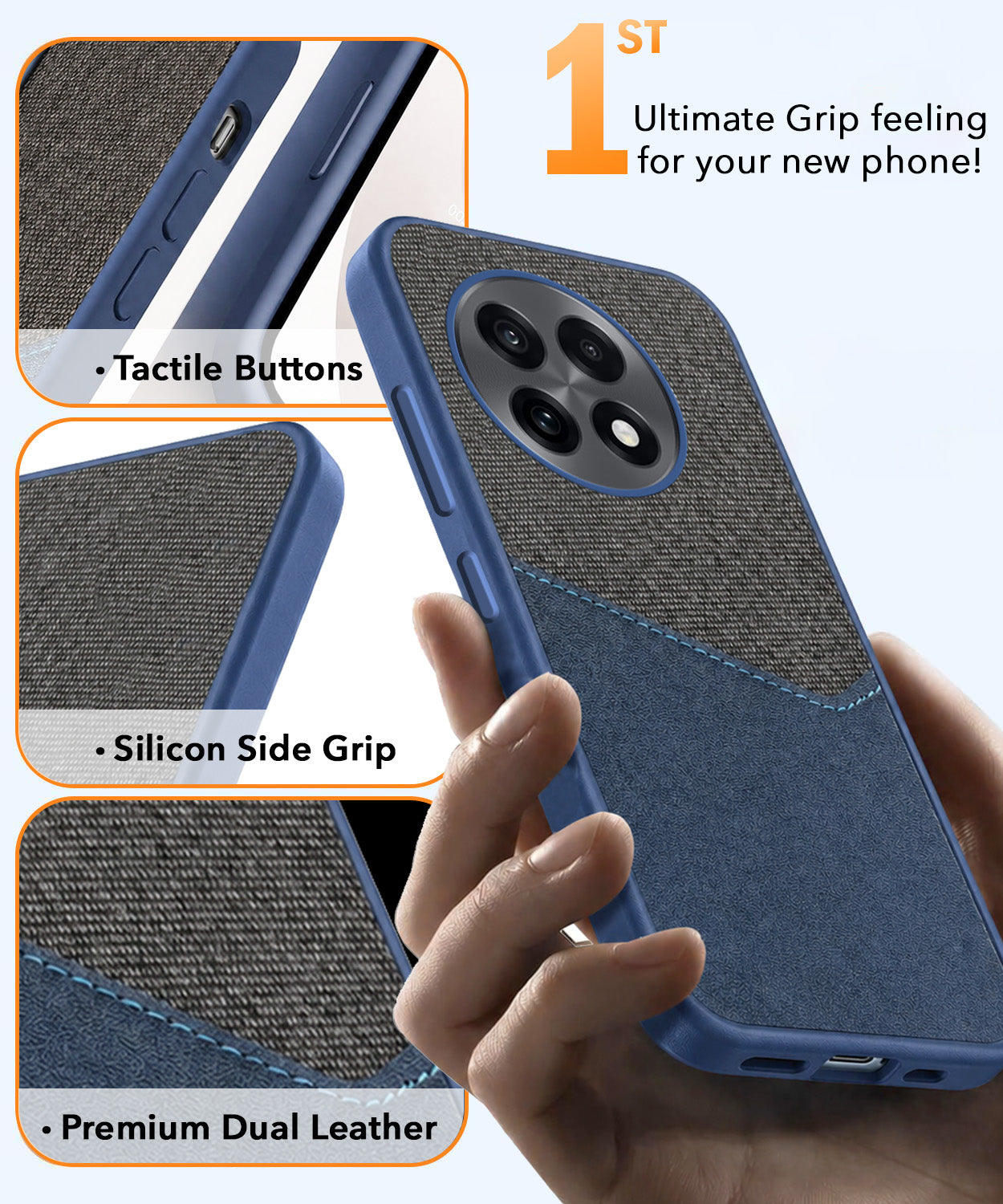For OnePlus 13R Back Cover Case (Dual PU Leather Stitch | Professional Minimalist | Soft and Flexible)