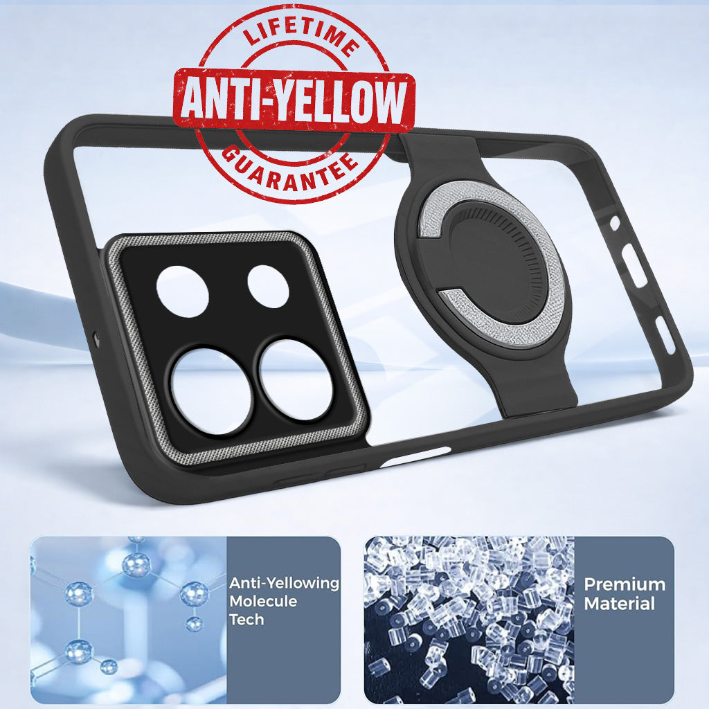 For Xiaomi Redmi Note 13 5G Back Cover Case with stand (Built-in Ring Holder Kickstand | Lifetime Anti Yellow | Camera Protection)