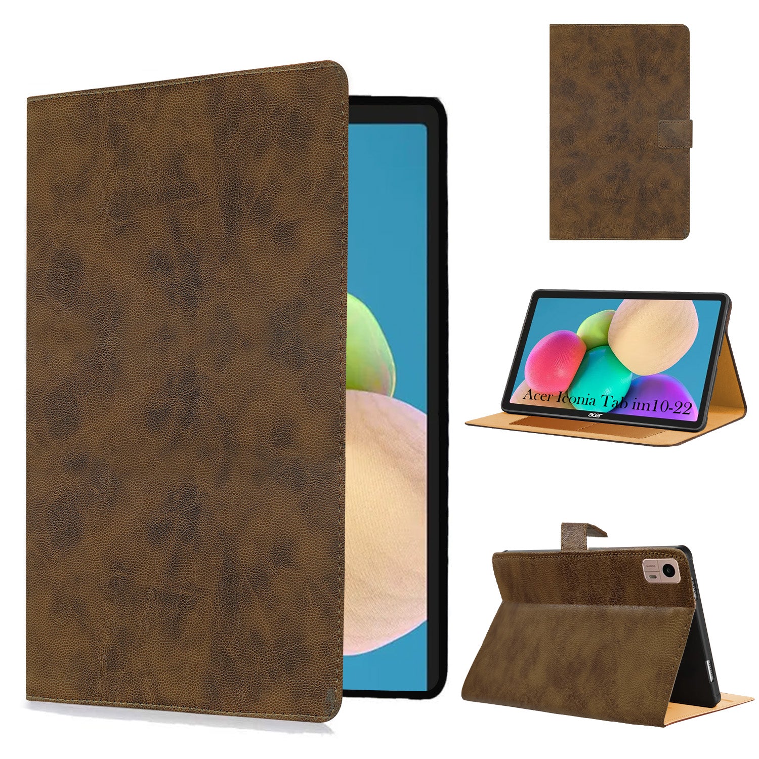 For Acer Iconia Tab iM10-22 10.36 Inch Flip Cover Folio Cover (PU Leather | Multi-Angle Smart Stand | Card Storage Slots | Silicone Back Pouch)