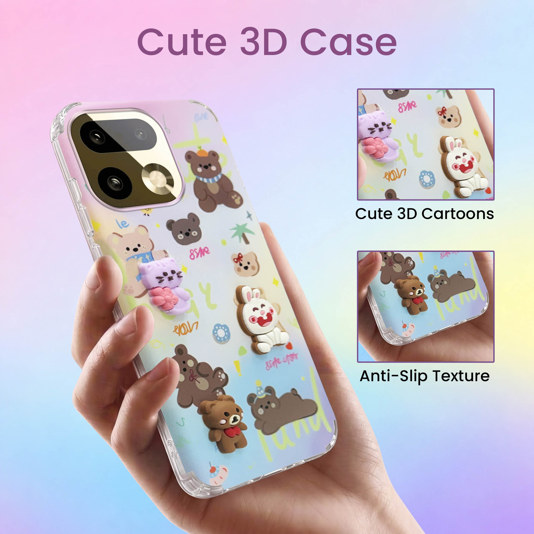 For Realme 16 Pro Plus 5G Back Cover Case (3D Cute Cartoons | Hard Back Side Soft | Matte Premium Finish | HD Printing)