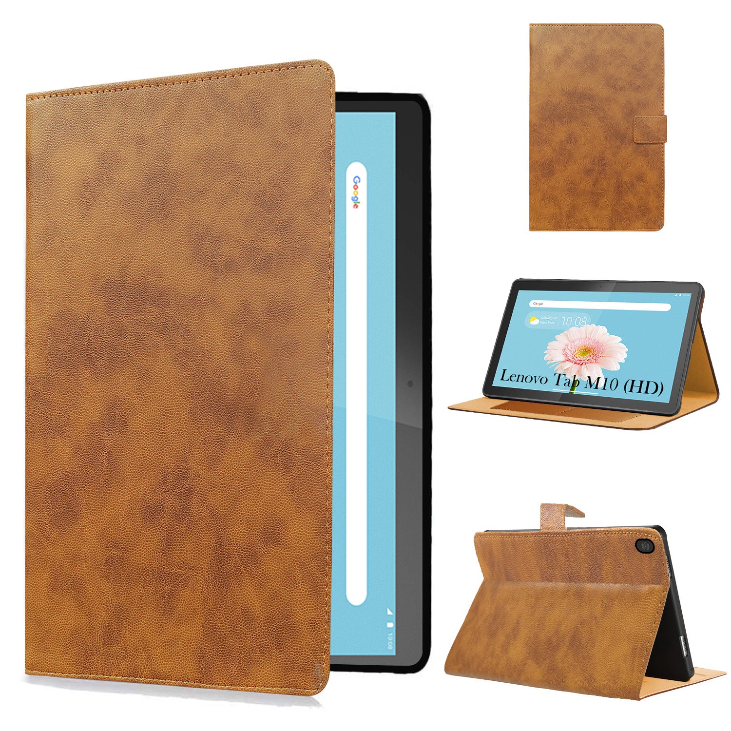 For Lenovo Tab M10 HD (X505X) 10.1 Inch Flip Cover Folio Cover (PU Leather | Multi-Angle Smart Stand | Card Storage Slots | Silicone Back Pouch)