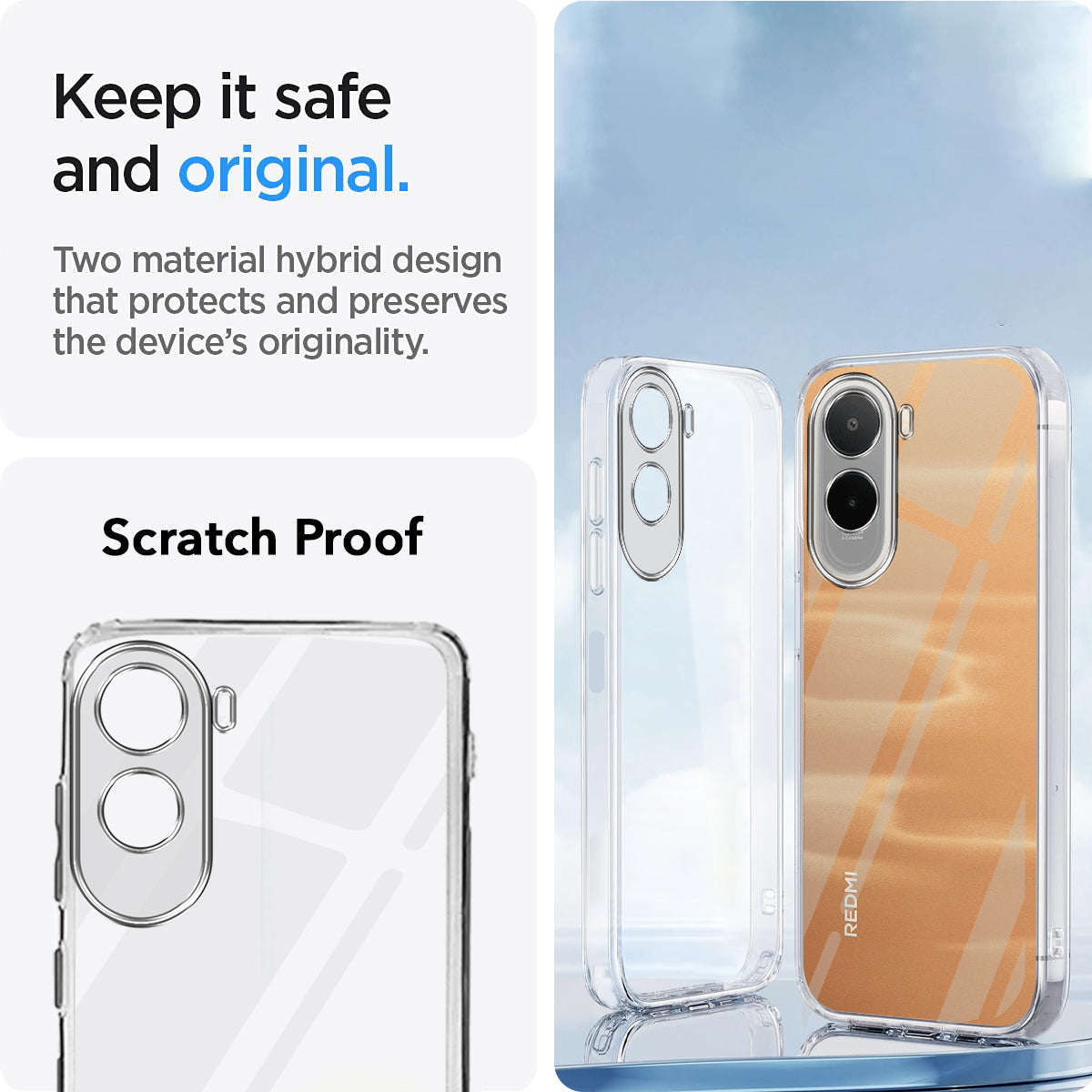 For Redmi A7 Pro 5G Back Cover Case Silicone (Clear Shockproof Case with Camera Protection | Soft and Flexible | Transparent)