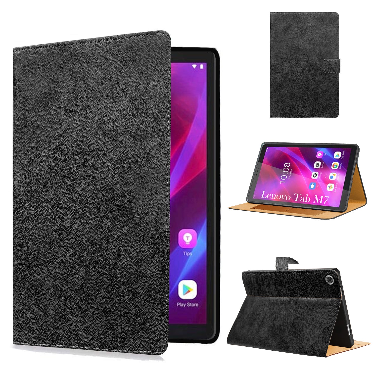For Lenovo Tab M7 7 Inch TB-7305F/7305X/7305I Flip Cover Folio Cover (PU Leather | Multi-Angle Smart Stand | Card Storage Slots | Silicone Back Pouch)