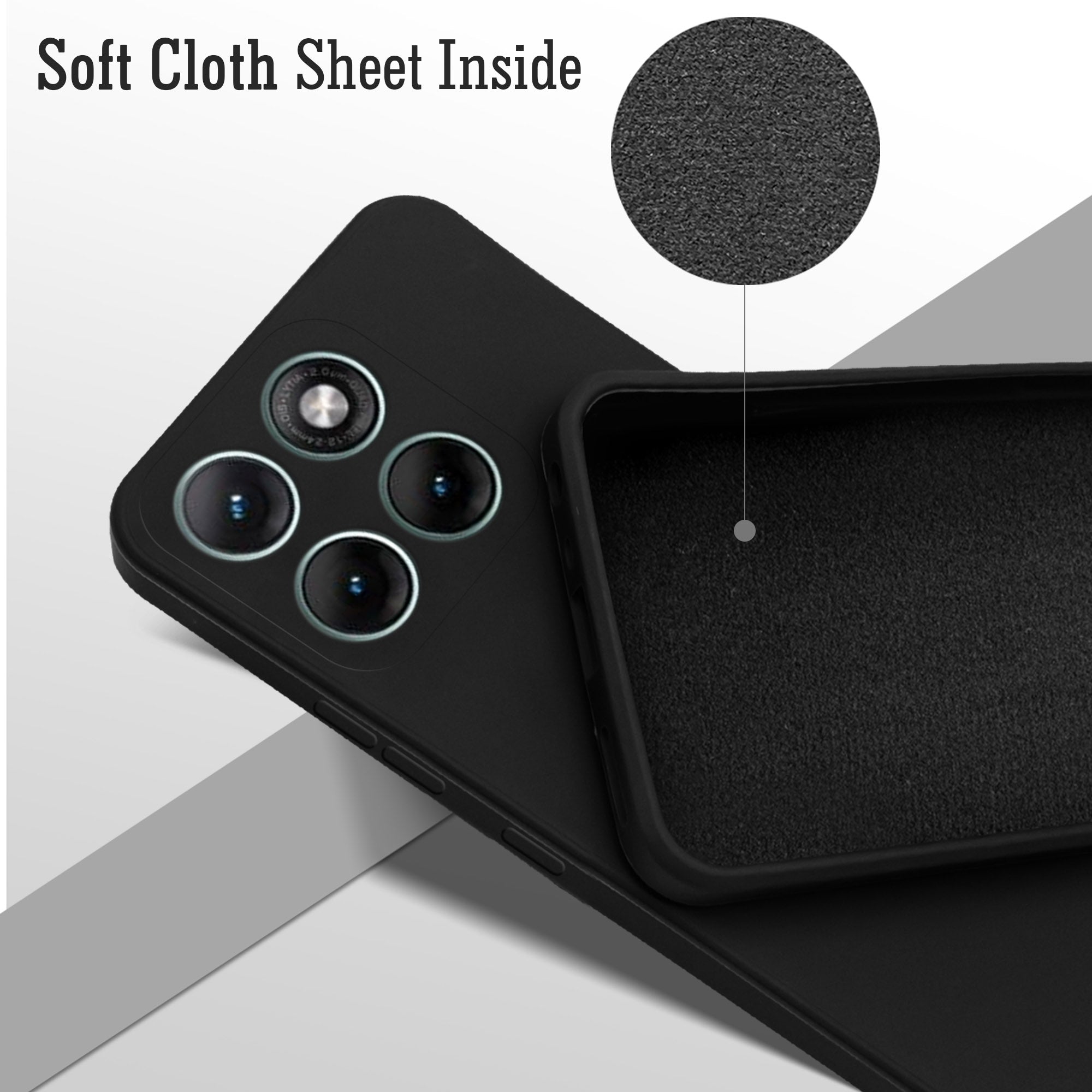 For Motorola Moto Edge 70 Fusion Back Cover Case (Matte Finish Silicone with Inside Fiber cloth)