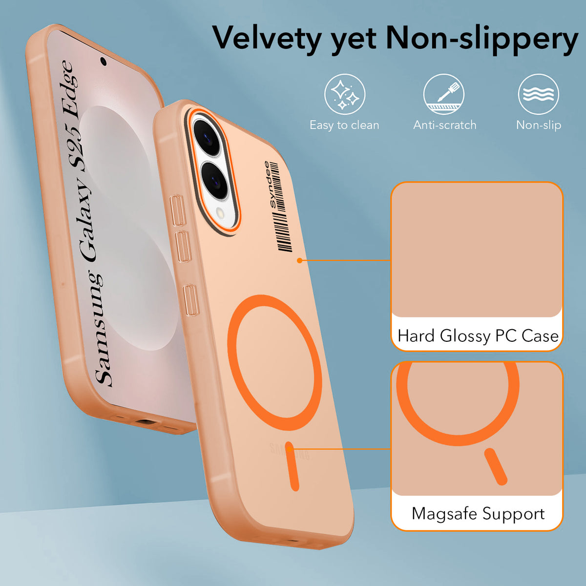 For Samsung Galaxy S25 Edge Back Cover Case (Soft Touch | Camera Bump Protection | MagSafe Compatible | Matte Finish)