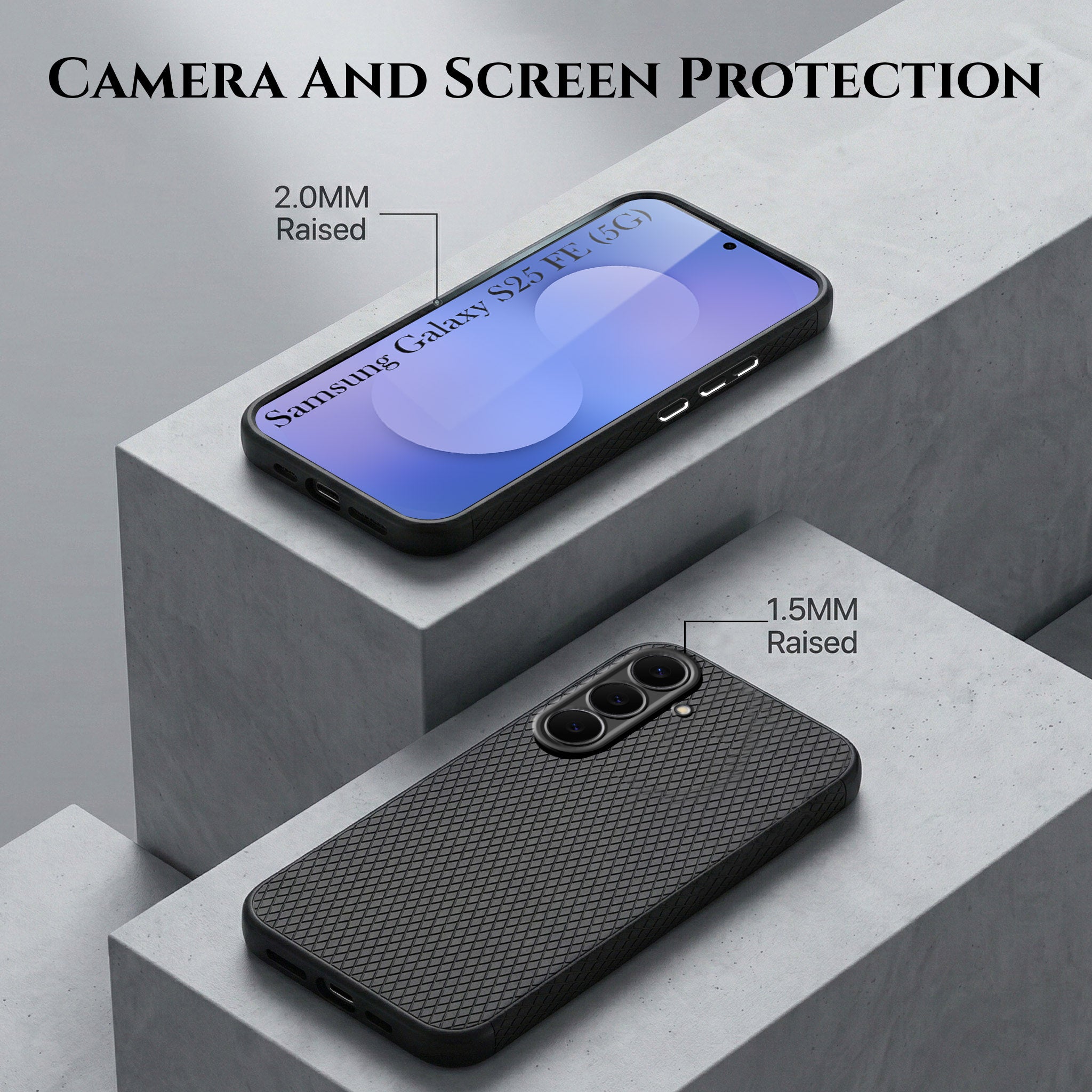 For Samsung Galaxy S25 FE Combo with Back Cover and 9H Tempered Glass (Liquid Silicone | Camera Protection | Oleophobic Coating Screen Glass)