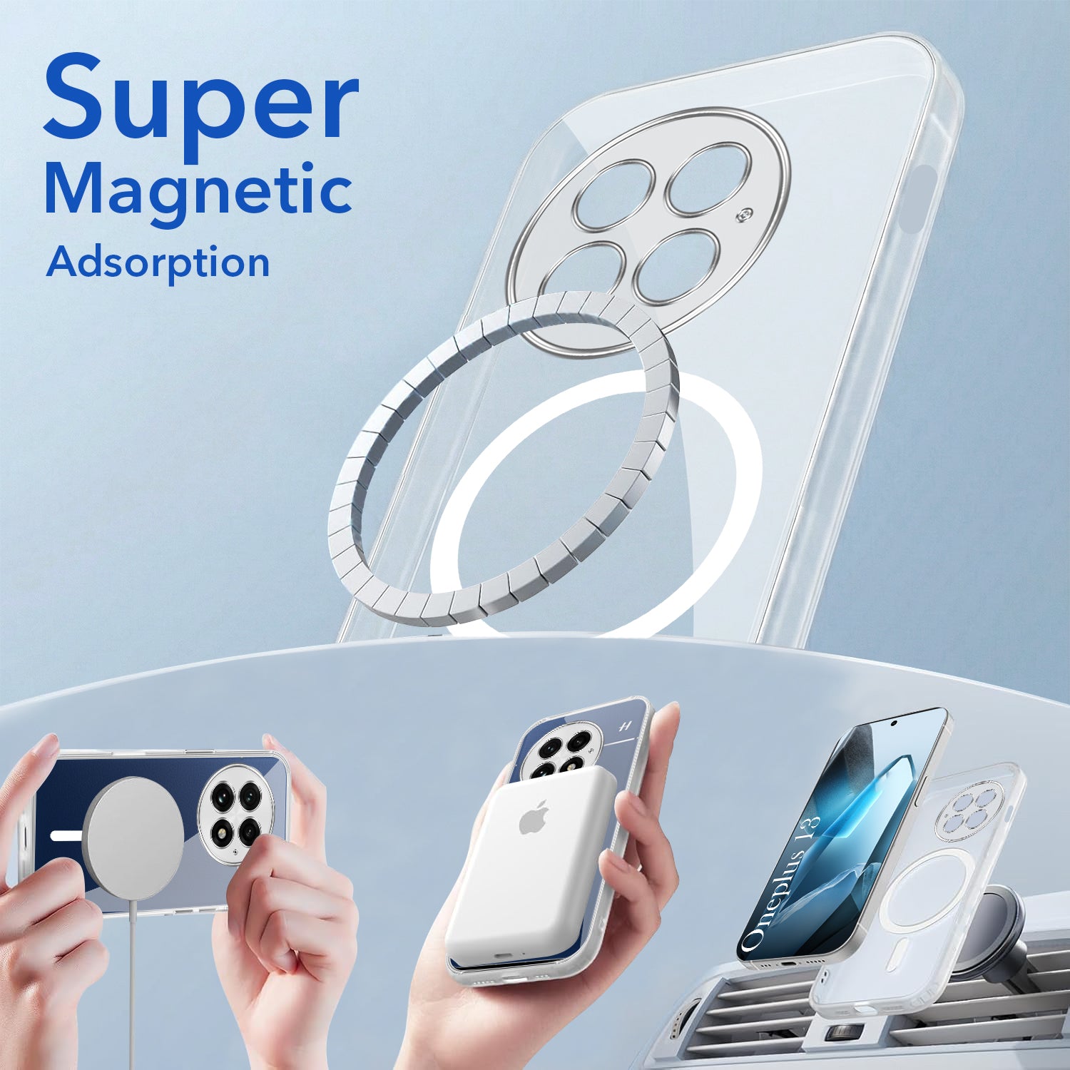 For OnePlus 13 Back Cover Case Lifetime Anti-Yellow MagSafe Compatible Clear (Sleek Hard Crystal | Shockproof and Camera Protection)