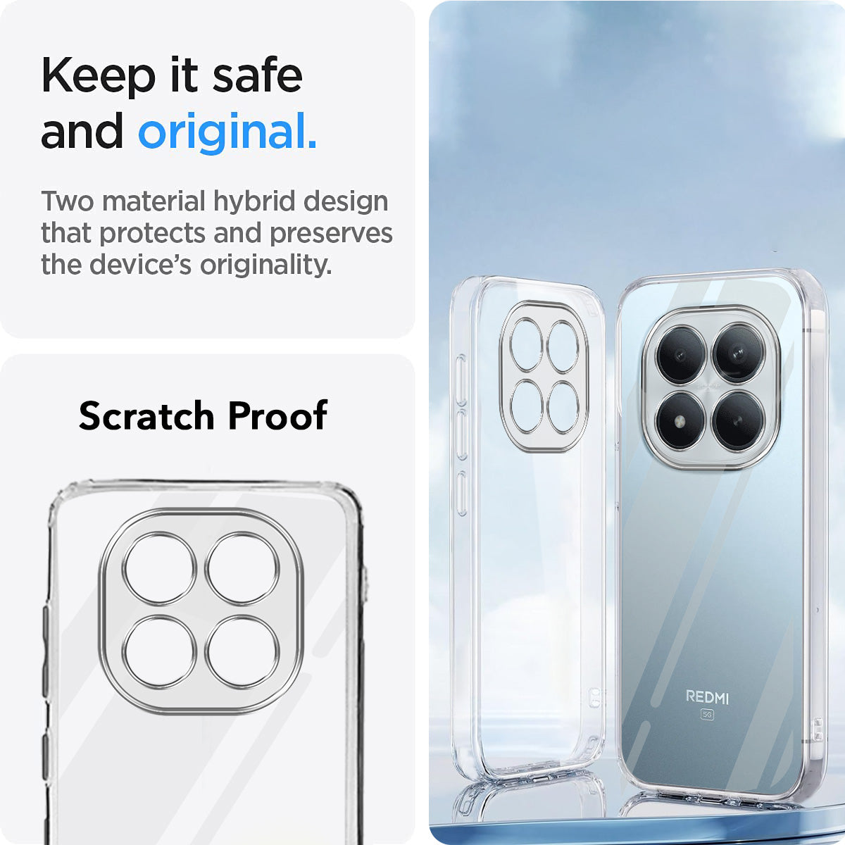 For Xiaomi Redmi Note 15 Pro Plus 5G Back Cover Case (Clear Shockproof Case with Camera Protection | Soft and Flexible | Transparent)