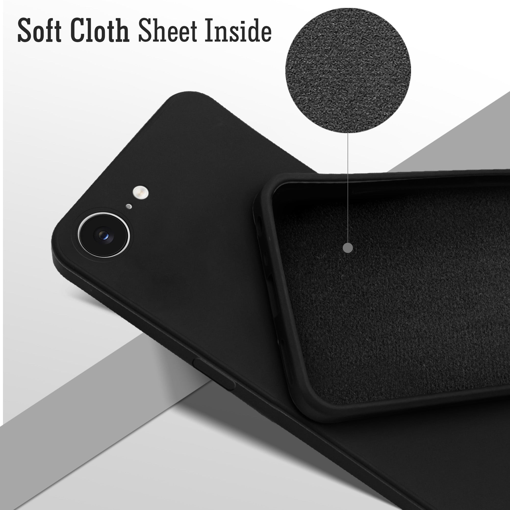 For Apple iPhone 16e | iPhone 17e Back Cover Case (Matte Finish Silicone with Inside Fiber cloth)