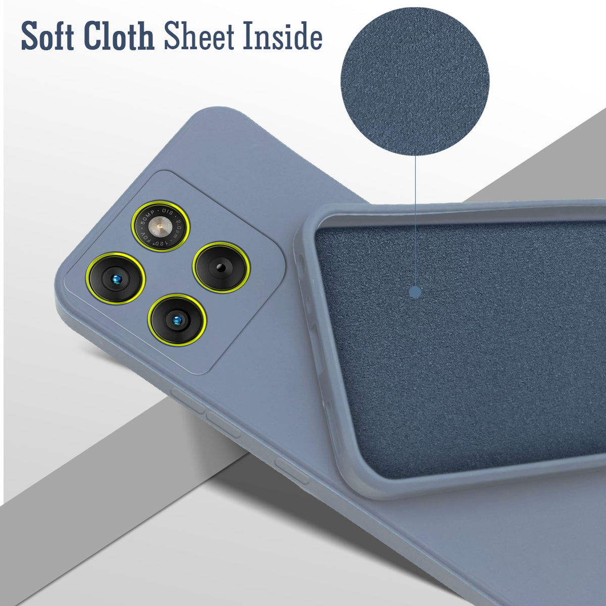 For Motorola Moto Edge 70 Back Cover Case (Matte Finish Silicone with Inside Fiber cloth)