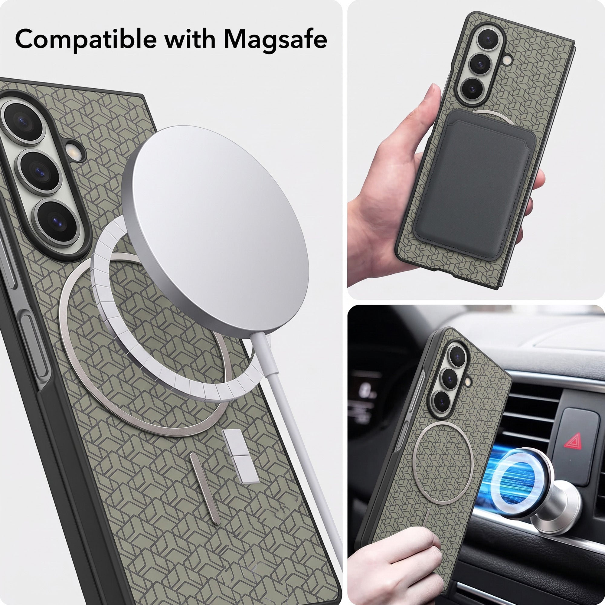 For Samsung Galaxy Z Fold 8 Ultra Back Cover Case Leather Finish (MagSafe Wireless Charging Compatible | Inside Microfiber Cloth)