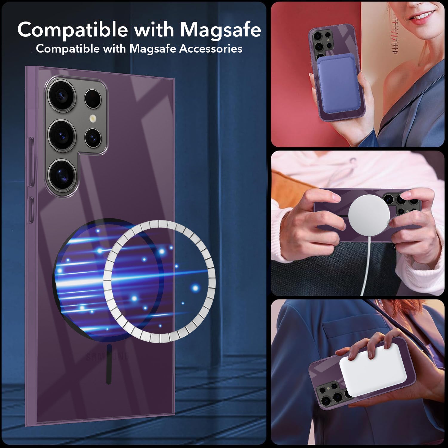 For Samsung Galaxy S24 Ultra Back Cover Case (MagSafe Wireless Charging Support |Camera Protection Bump)