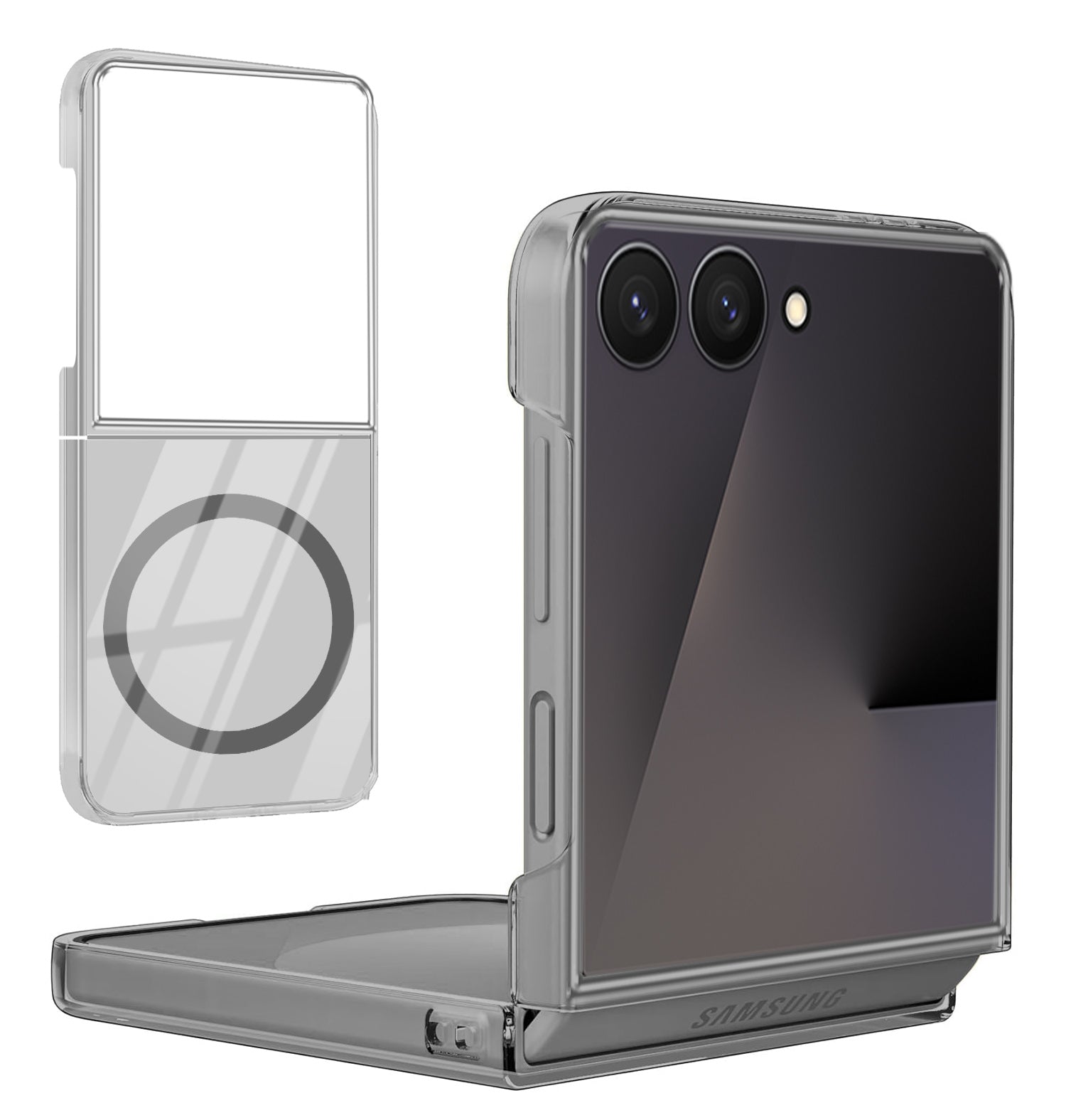 For Samsung Galaxy Z Flip 7 Back Cover Case Lifetime Anti-Yellow Clear (Magnetic Charging Support | Sleek Hard Crystal | Shockproof and Camera Protection)