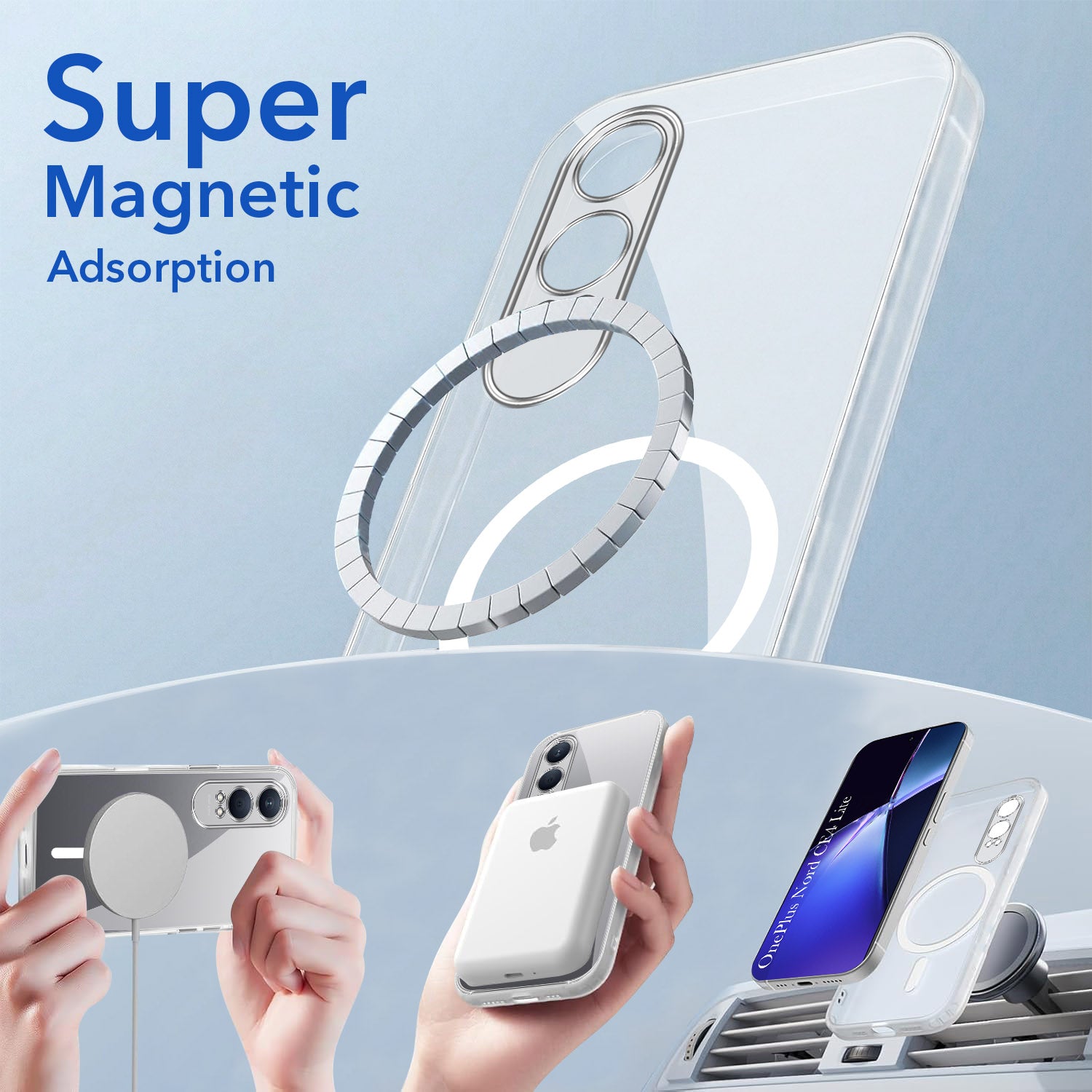 For OnePlus Nord CE 4 Lite Back Cover Case Lifetime Anti-Yellow MagSafe Compatible Clear (Sleek Hard Crystal | Shockproof and Camera Protection)